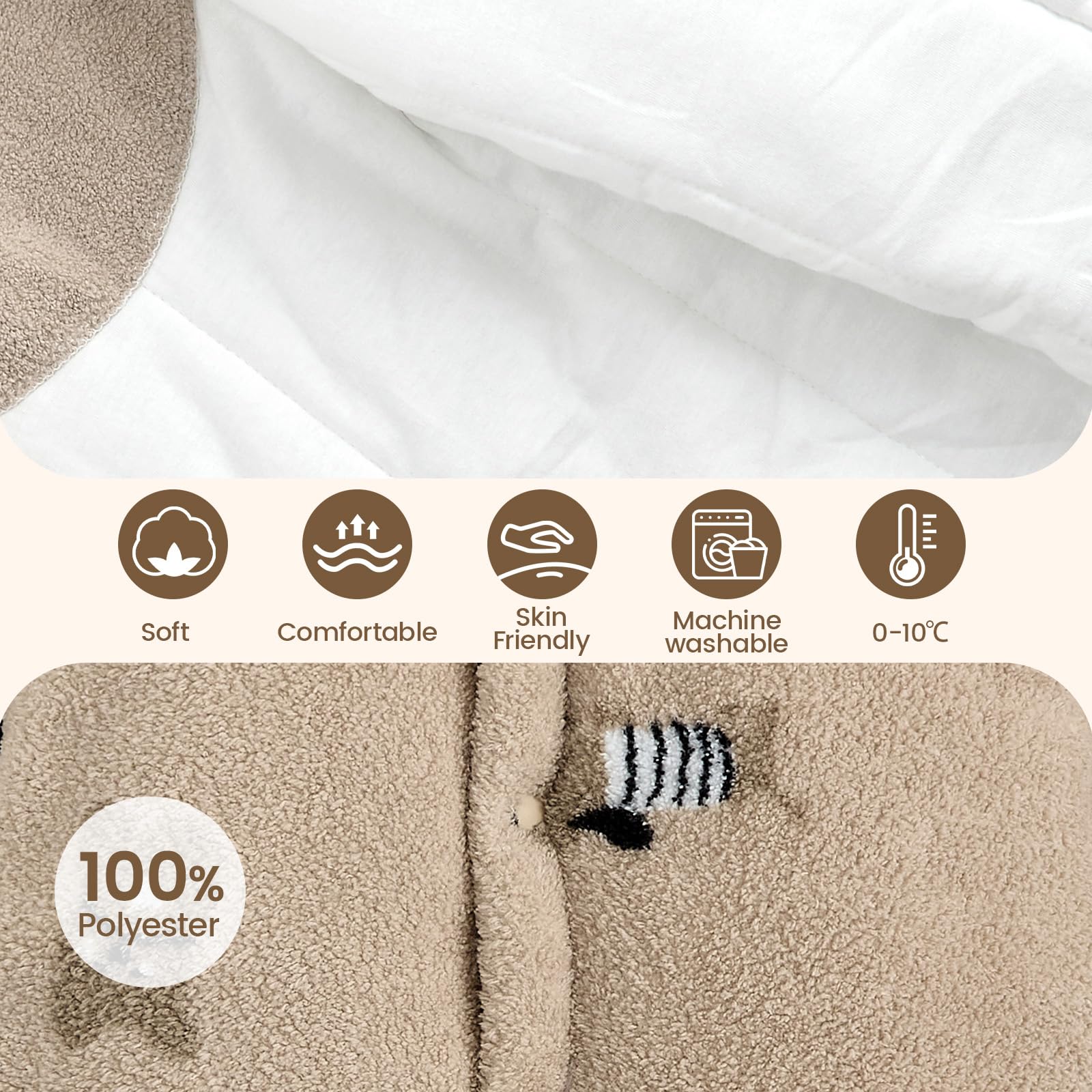 WYTbaby Baby Winter Schneeanzug Neugeborenes Winterstrampler mit Kapuze Fleece Winteranzug Kinder Mädchen Jungen Langarm Jumpsuit für 0-12 Monate