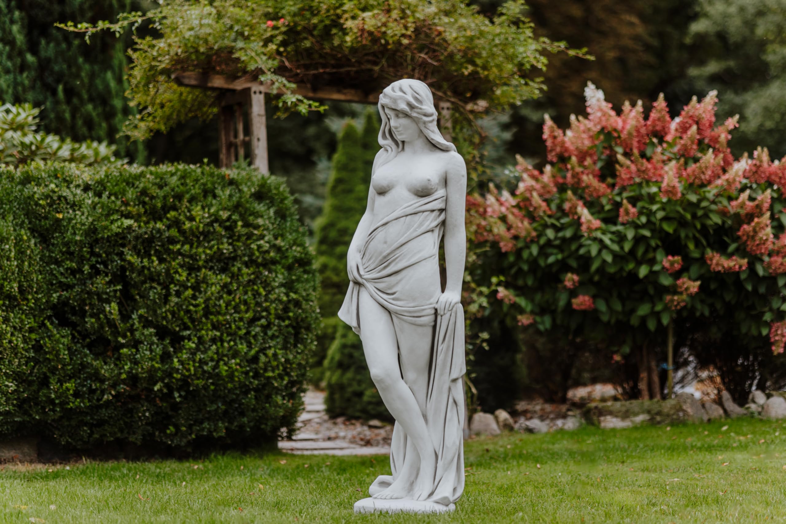 gartendekoparadies.de Erotische Frauen-Statue, Steinfigur, Steinguss, Grau, Frostsicher, H. 149 cm, 144 kg für Außenbereich