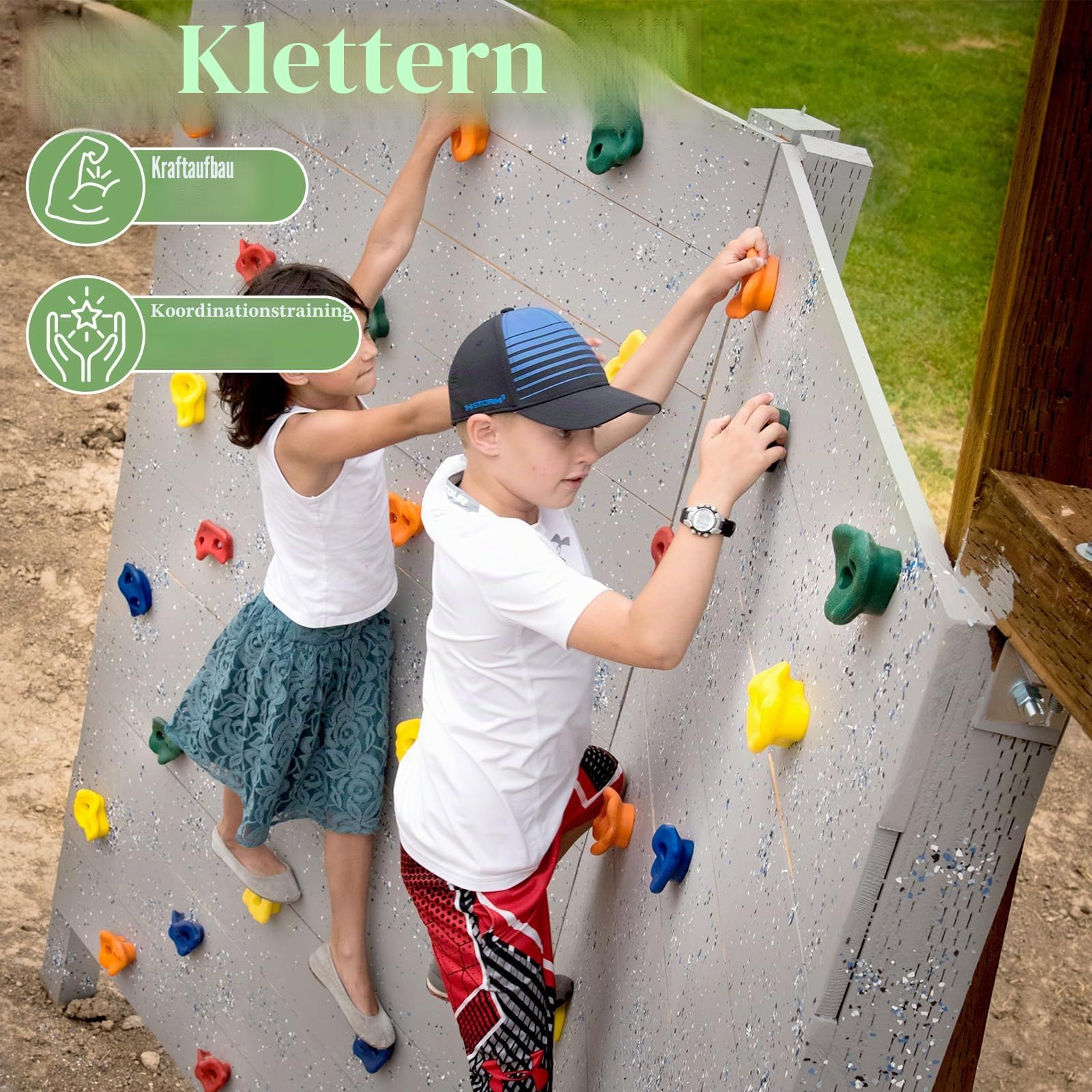 10 Stück Klettergriffe Kinder Outdoor - Klettersteine | Kletterwand Griffe Für Spielturm, Rock Wall Climbing Holds für Spielplatz Spielset Zubehör Set Indoor und Outdoor