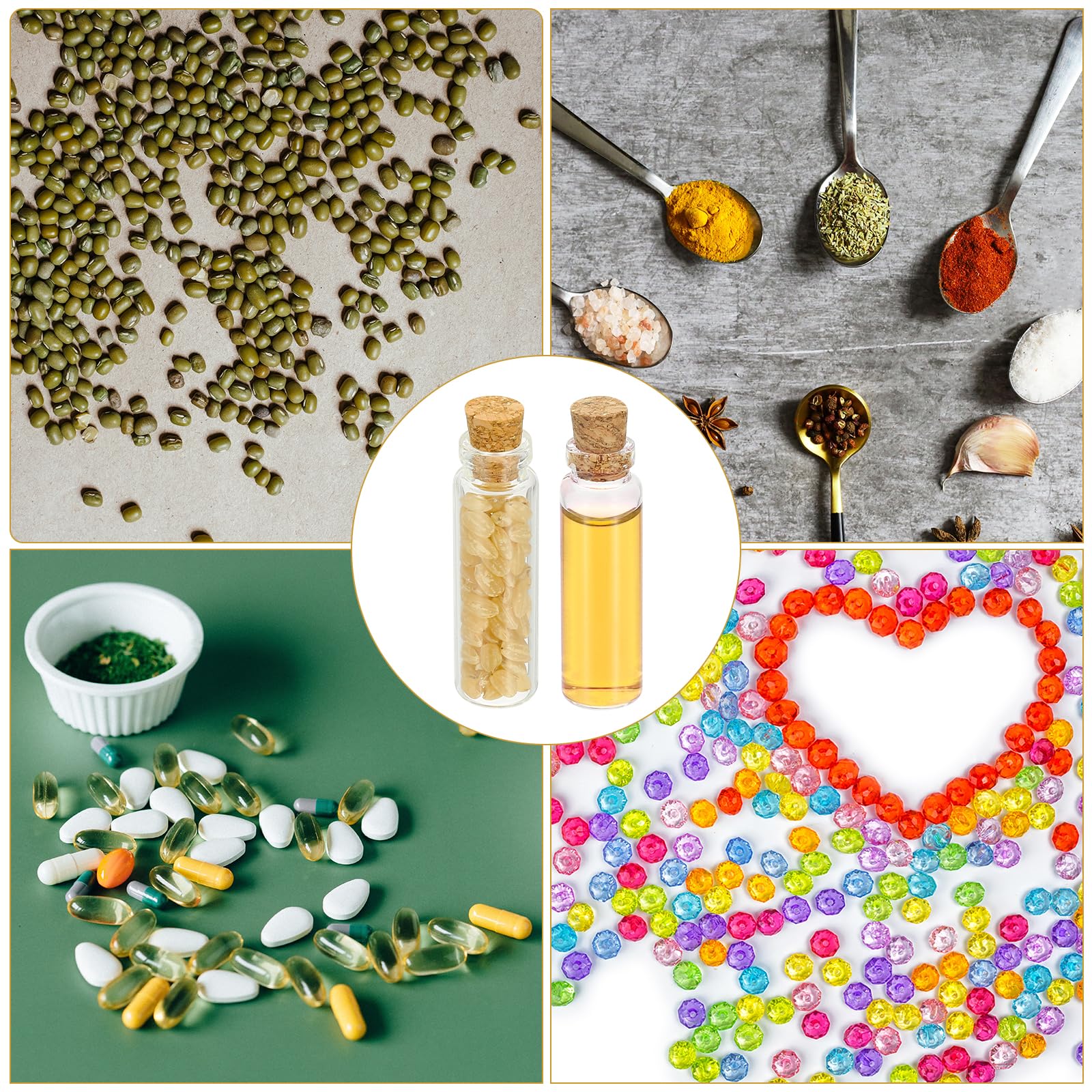 PATIKIL 3ml Piccole Bottiglie di Vetro Vial, 20Pcs Mini Bottiglie Trasparenti Vetro Barattoli Vuoti con Tappi di Sugo Piccoli Contenitori Vial per Polvere Crema Artigianato
