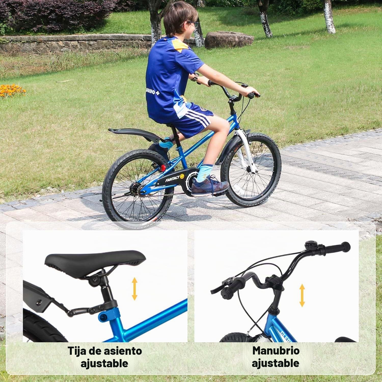 Glerc Fantacy 12 14 16 18 20 Pulgadas Bicicleta Niño para 2-14 Años con Faros y Kickstand para Regalo de Cumpleaños