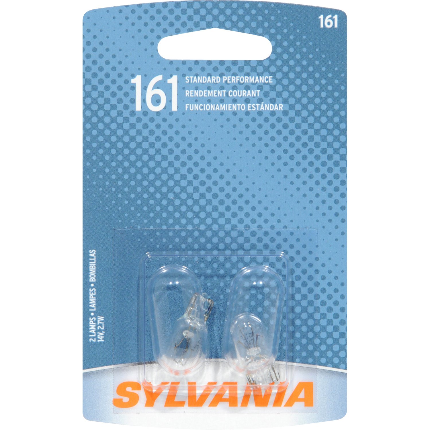 SYLVANIA 161 Basic Miniature Bulb, (Contains 2 Bulbs)