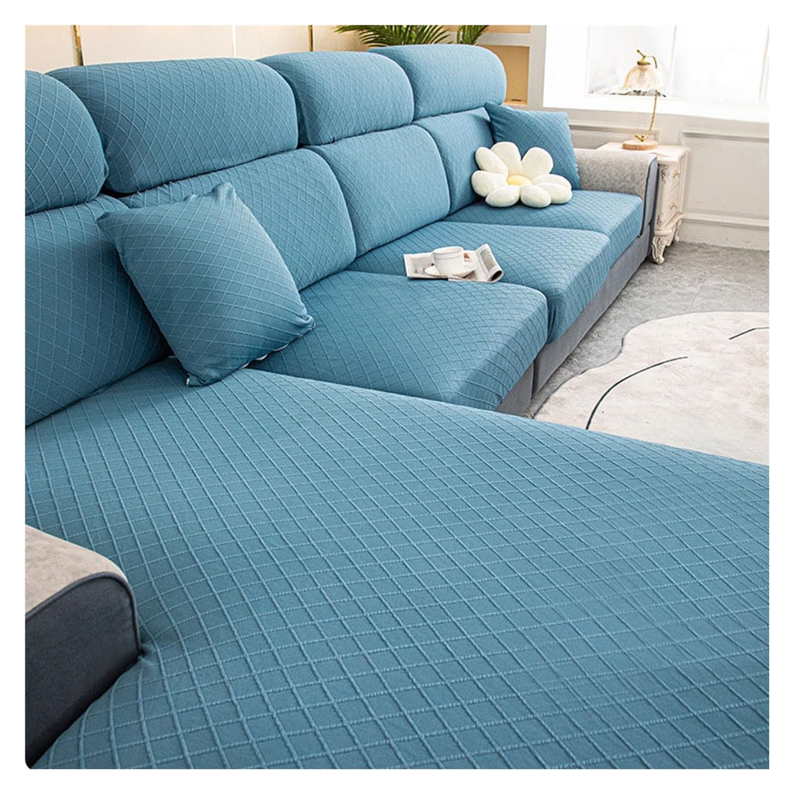 Housse de coussin en velours pour canapé chaise longue de style