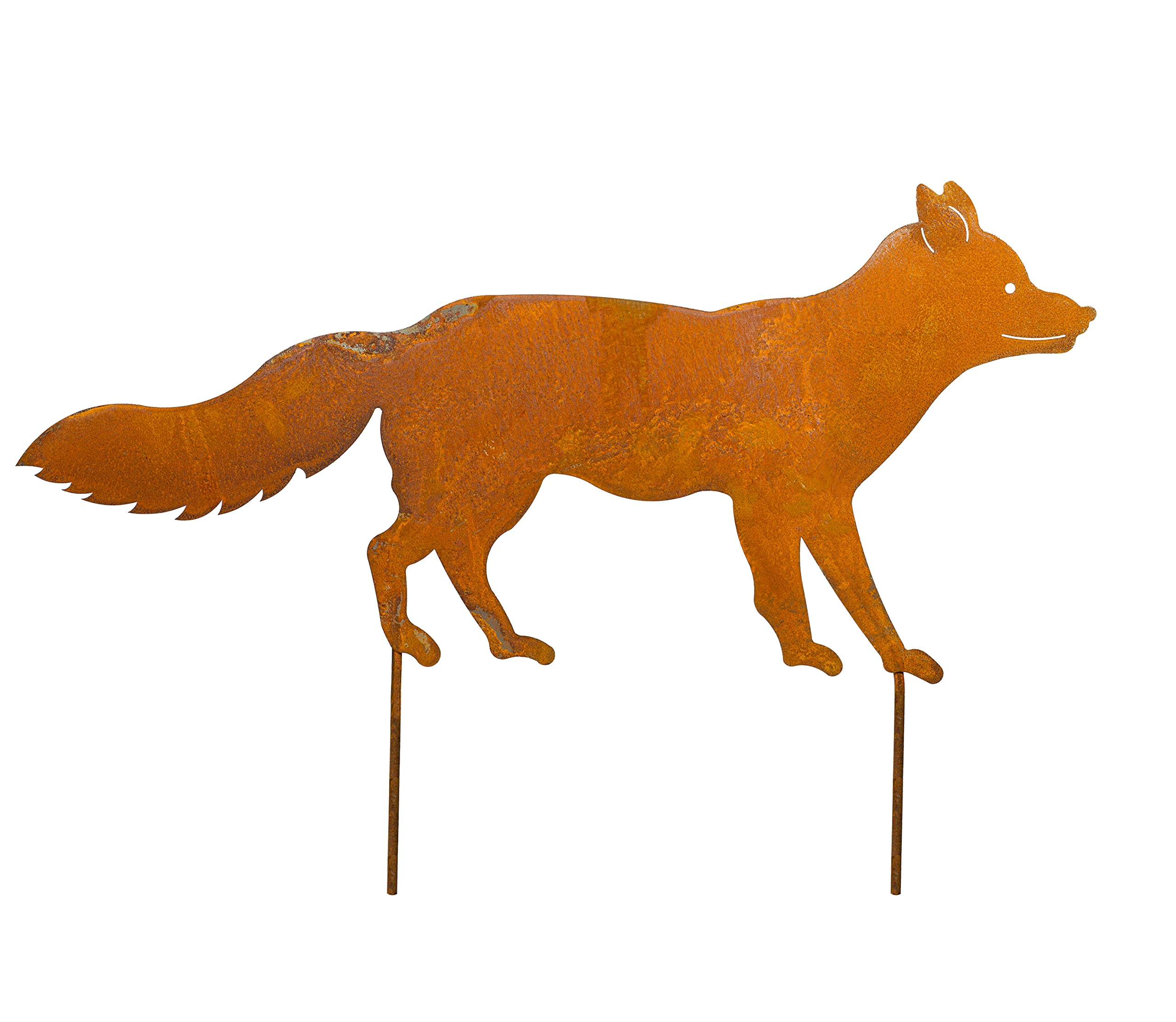 Metall Fuchs Gartenstecker - Realistische Deko Für Den Garten Mit Hohlfenster Design