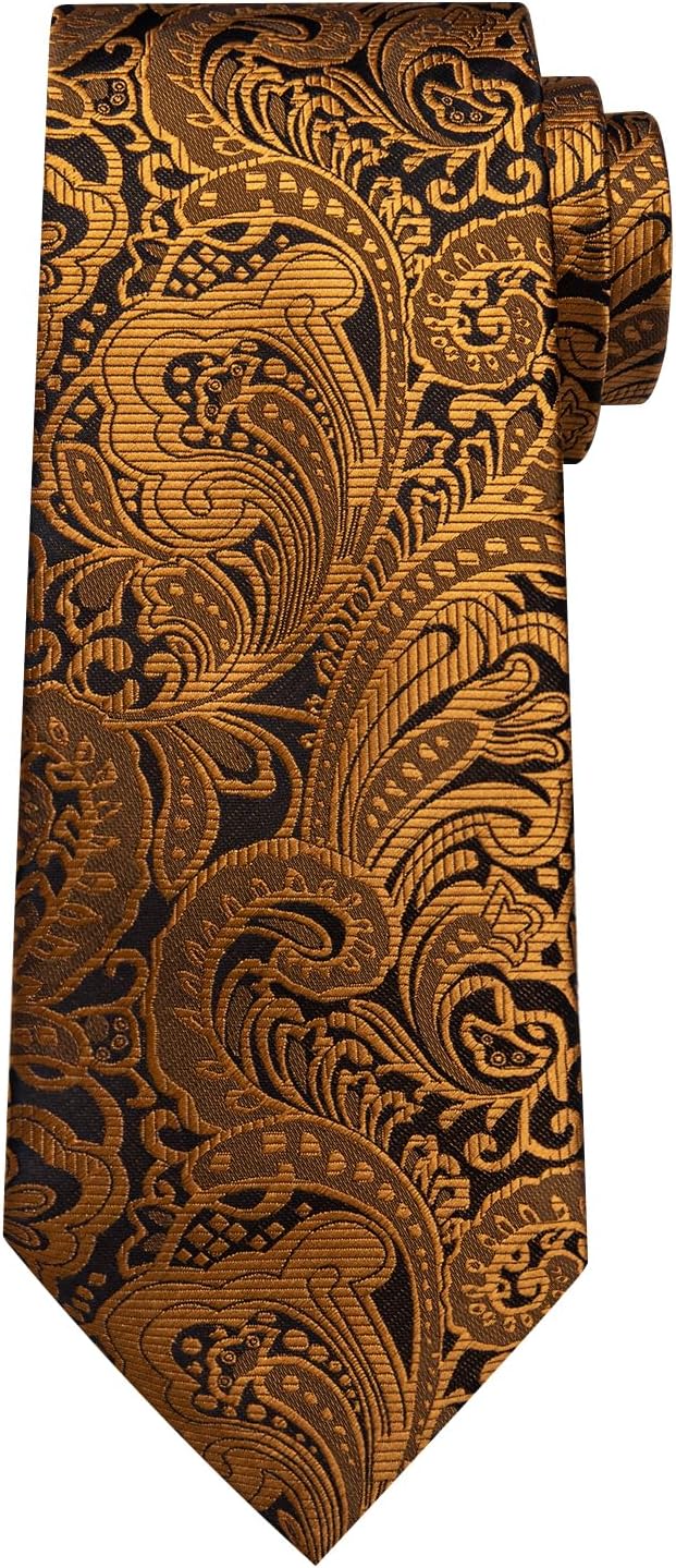 DiBanGu Tie Handkerchief Woven Classic Formal Paisley Necktie and Pocket Square Tie Sets for Men in Gift Box