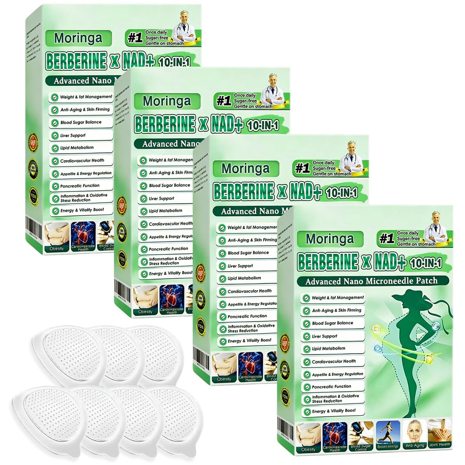28 Pezzi 10-in-1 Cerotti Dimagranti Patch Moringa Berberina Cerotto Dimagrante Potente Cerotti Zero Pancia