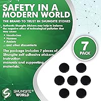 Vista 3 de 7 calcomanías auténticas de Shungite pulidas de 1.96 pulgadas (1.969 in) de piedra de energía curativa genuina placa de protección para teléfono