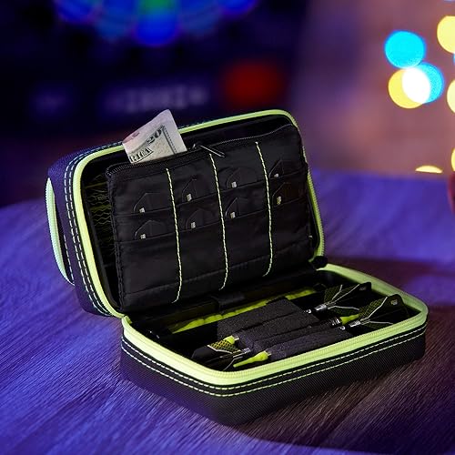 Miniatura 19 de Casemaster Plazma Pro - Estuche para 6 dardos suaves y de punta de acero, cuenta con gran bolsillo frontal para dispositivos móviles, tubos