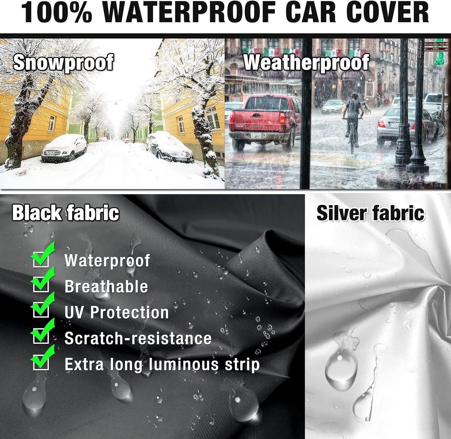 Autoabdeckung Für Toyota Avensis III Ab 2009 - Wasserdicht, 478x181x148cm Mit Reflektorstreifen