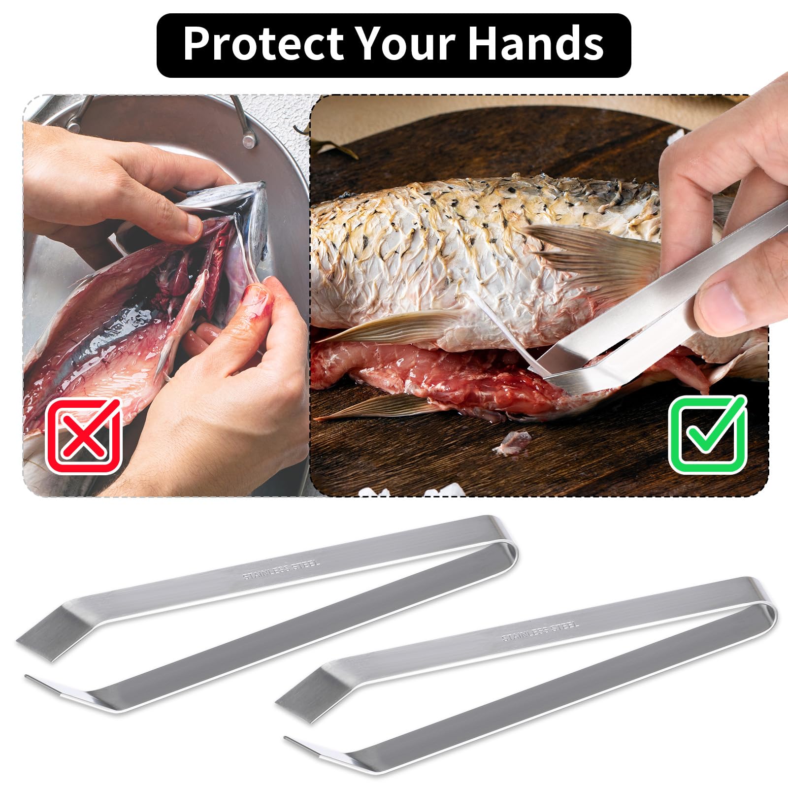 Pinzette Da Cucina In Acciaio Inox - Set Per Lische Di Pesce E Piccole Ossa, 11,7cm - Foto 4