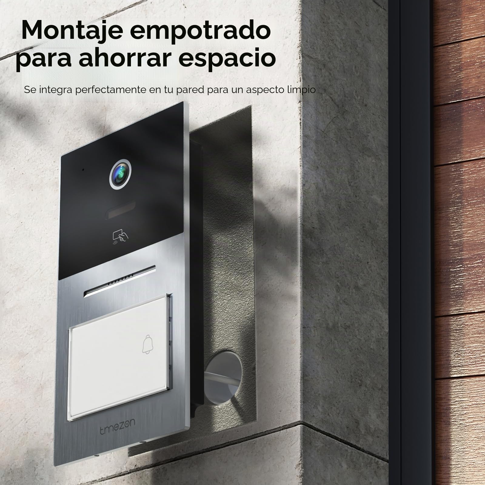 TMEZON Videoportero WiFi 2 Hilos,Timbre Video Sistema Intercomunicador,Pantalla táctil IP de 7",Timbre Metálico de 1080P con Cámara,detección de Movimiento Humano,Desbloqueo por App/Tarjeta RFID