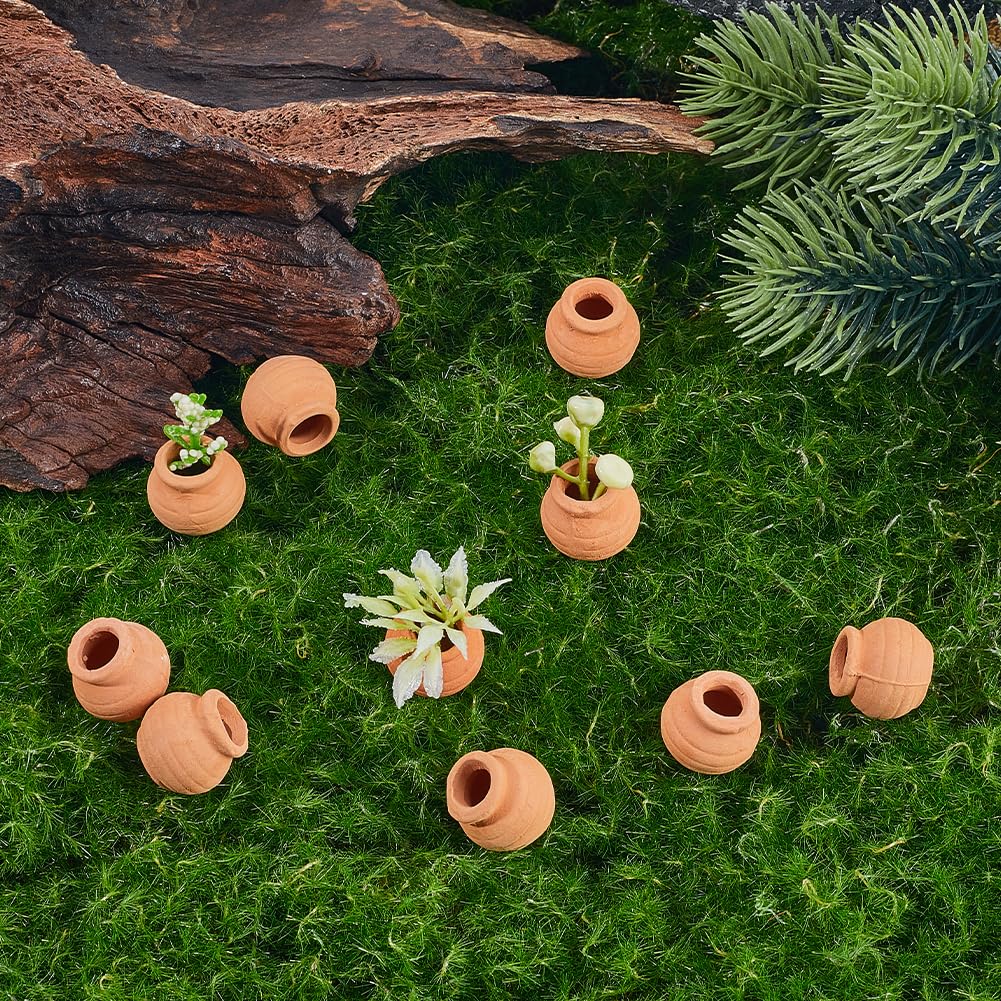 10 Vasetti In Miniatura Di Terracotta Per Casa Delle Bambole, Giardino Delle Fate E Decorazioni Fai Da Te