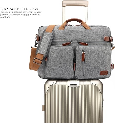 Miniatura 4 de Mochila convertible, bolsa de mensajero, bolsa de hombro, funda para laptop, maletín de negocios, mochila de viaje multifuncional para laptop de