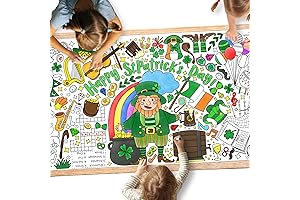 St. Patrick's Day Coloring Poster for Classroom Wall - Versatile 31.5 x 72 Inches