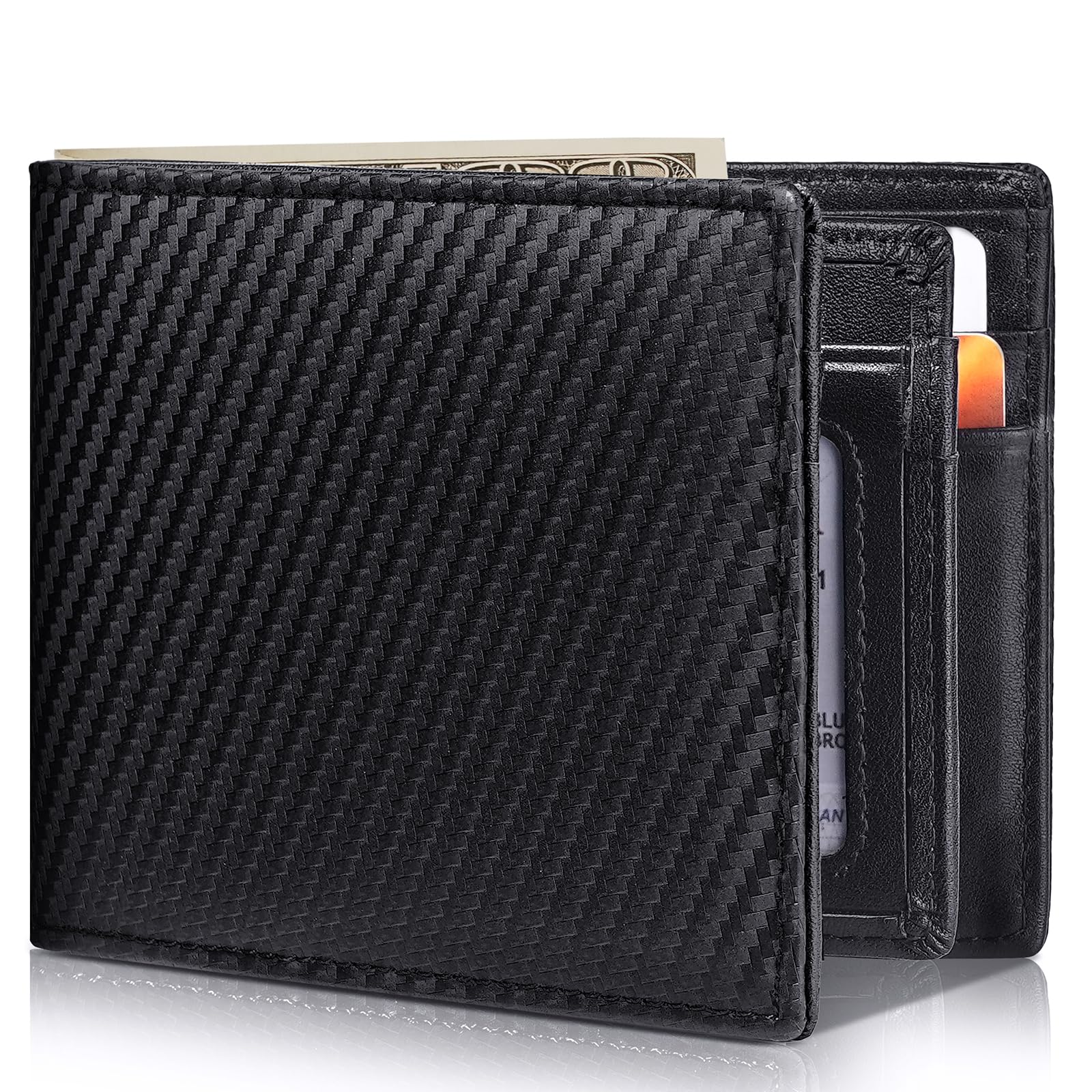 Artpaxy Mens Wallet Bifold Genuine Leather RFID Blocking Wallet for Men with 1 ID Windows 13 Card Holders 2 cash pockets 1 Gift Box