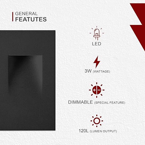 Miniatura 8 de Ciata Luces LED para escaleras para interiores - Luces de escalón para exteriores 3 vatios, iluminación blanca cálida para escaleras exteriores e