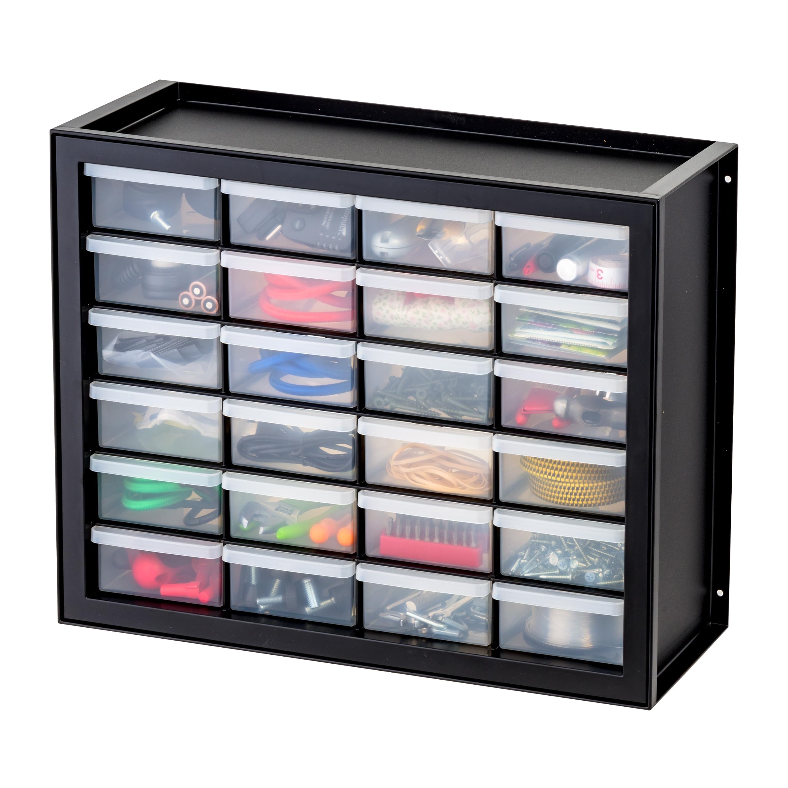 IRIS USA 24-Drawer Plastic Storage Cabinet, Teacher Toolbox, Garage, Black