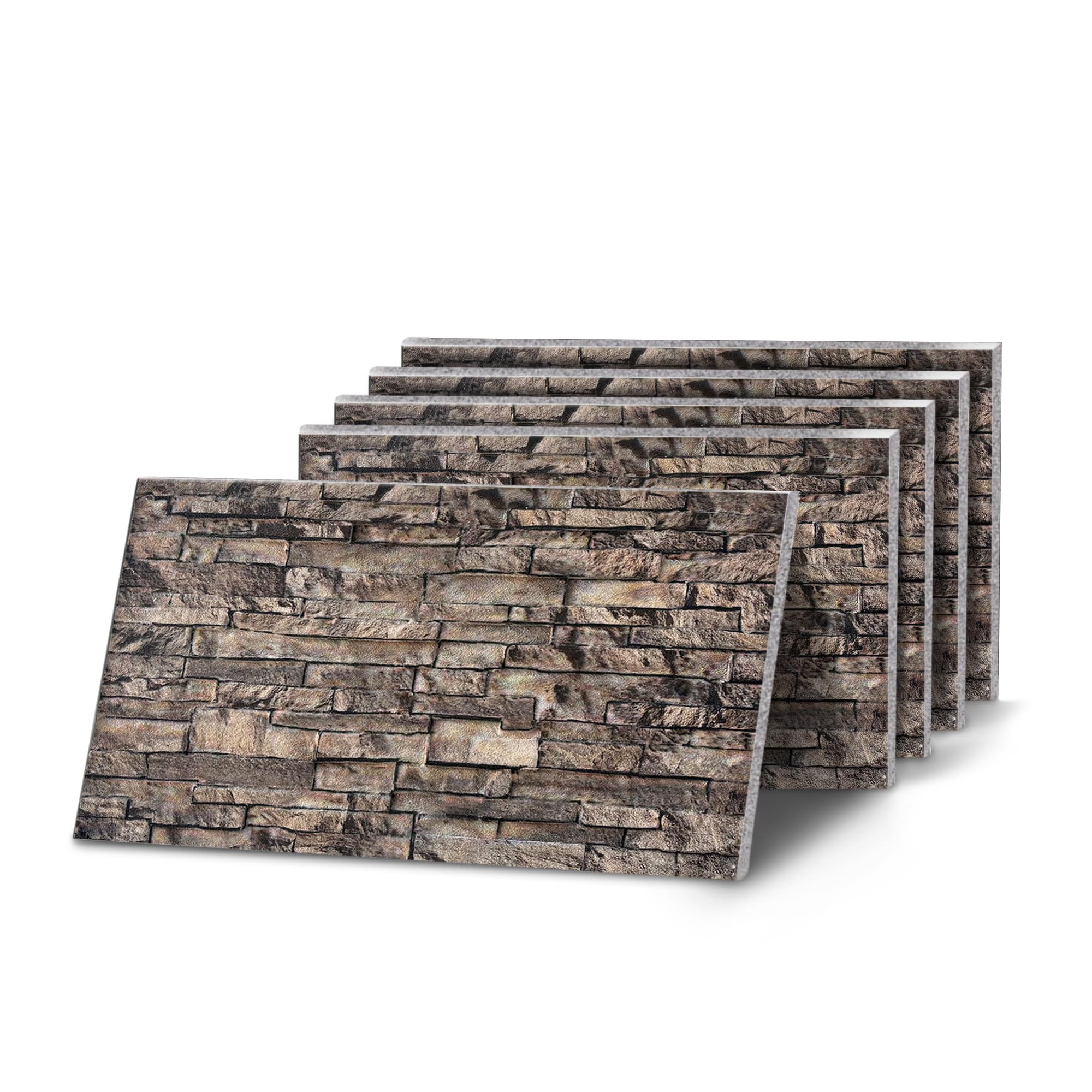 K&B Panels 3D Wall Panel, Slate Effect Styrofoam Wall Panelling Kit, Lightweight,Easy to Install, Dual Insulation to Reduce Acoustic Noise, Indoor & Outdoor (Mixed Brown) (5 Panels) โ image 1