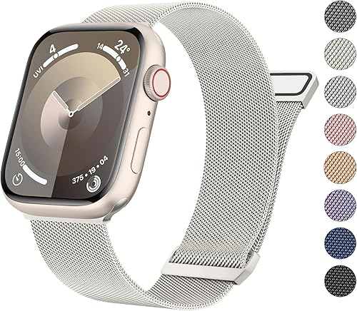 Correa magnética de acero inoxidable compatible con Apple Watch Band Series 9, 8, 7, 1.614 in, 1.772 in, UltraUltra 2 de 1.929 in, serie 3 de 1.496 disponible en Yaxa Venezuela