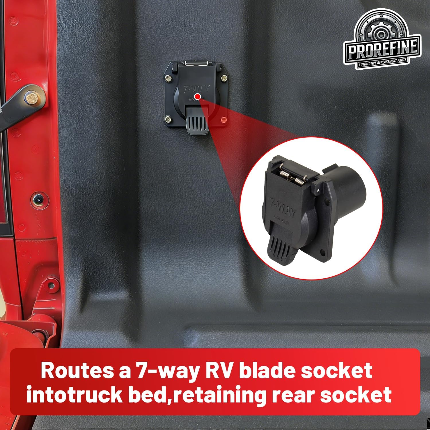 56070 Upgraded 7-Foot 7-Pin Trailer Wiring Harness Extension with Connector Compatible with Chevy for Dodge Ram Vehicle-Side Truck Bed