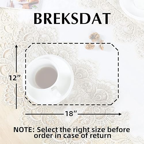 Miniatura 6 de Juego de 2 manteles individuales de encaje de poliéster para mesa de comedor, estilo granja, para otoño, boda, hotel, cocina, 12 x 18 pulgadas,