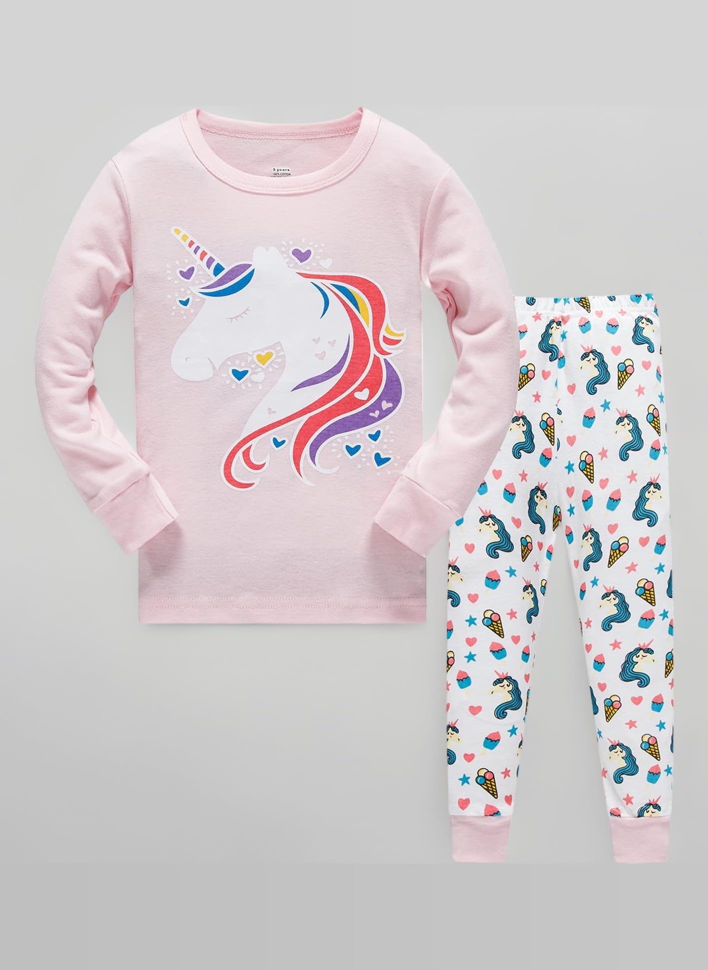 Girls Christmas Pyjamas Set Toddler Clothes Sleepwear Animal Printed Nightwear Winter Long Sleeve PJs 2 Piece Outfit Xmas Gift for Kids
