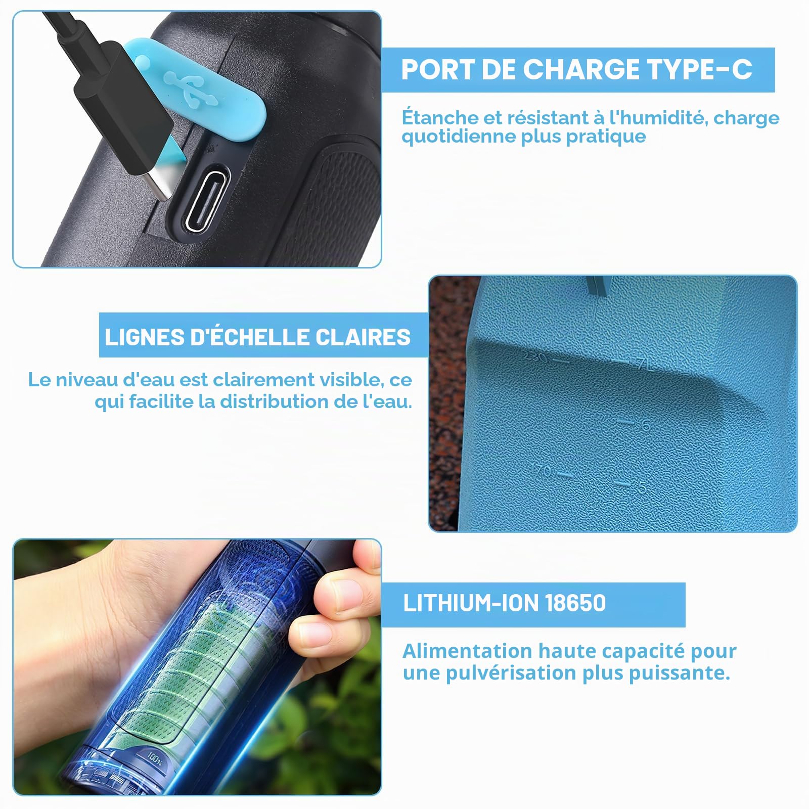 Pulvérisateur électrique 5L/8L, pulverisateur de Jardin avec pulverisateur Lance telescopique, Max 90 cm, 2 Buses, 2000mah, pour Désherbage Pulvérisation Nettoyage (8L)