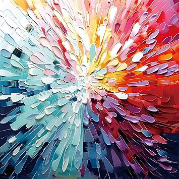 Colorful Abstract Art Rainbow Burst Pattern Challenging Puzzle