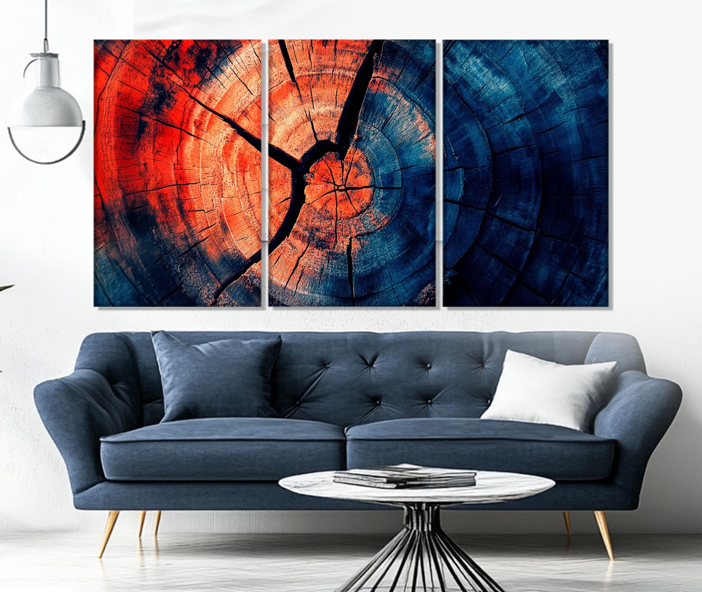 Œuvre d'art abstraite sur toile effet bois avec finitions graphiques haut de gamme - 7