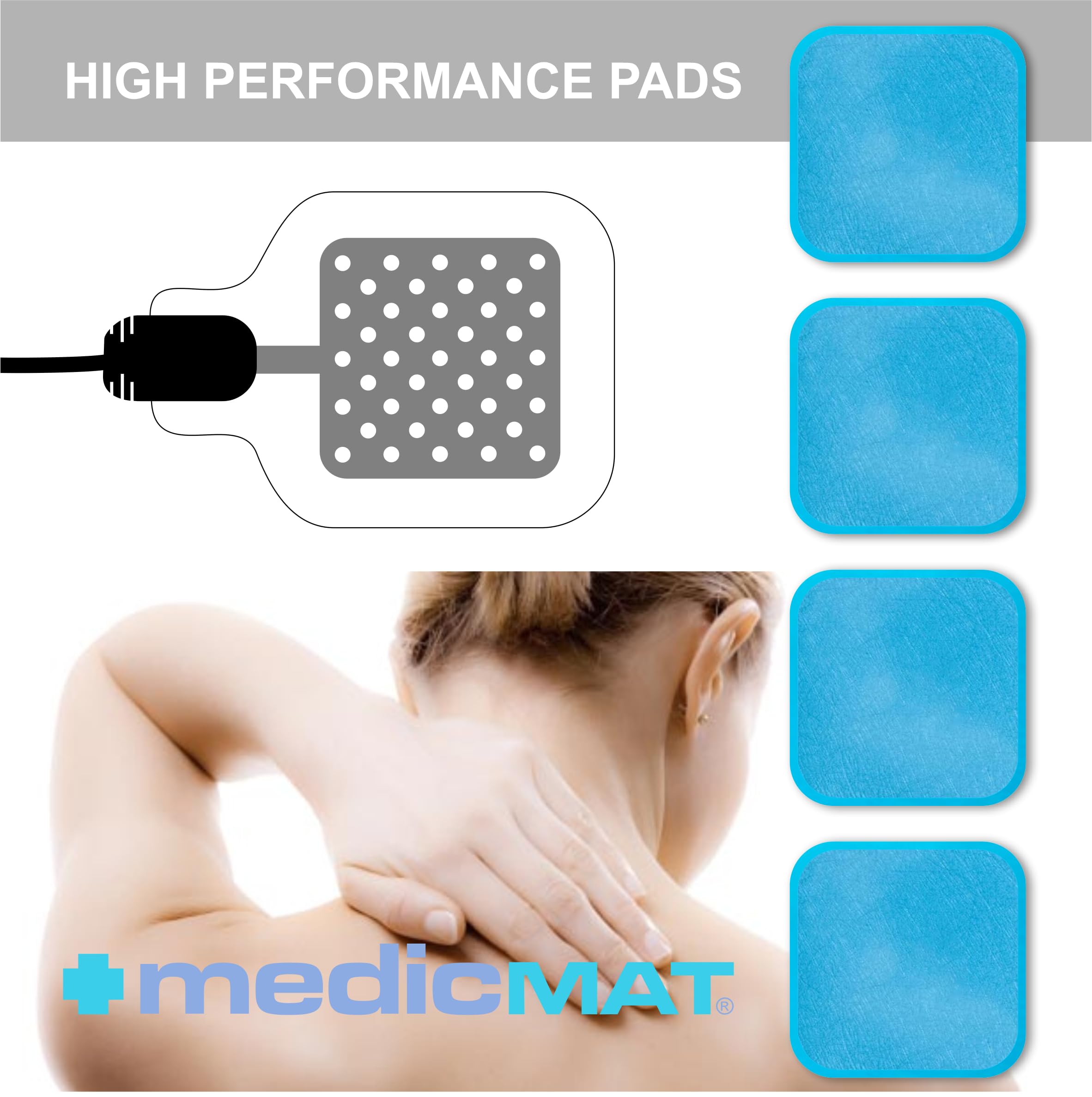 Lot De 12 Coussinets De Gel EM 59 Pour Électrostimulation - Double Épaisseur 2mm | Compatible Appareils EMS Et Abdominaux