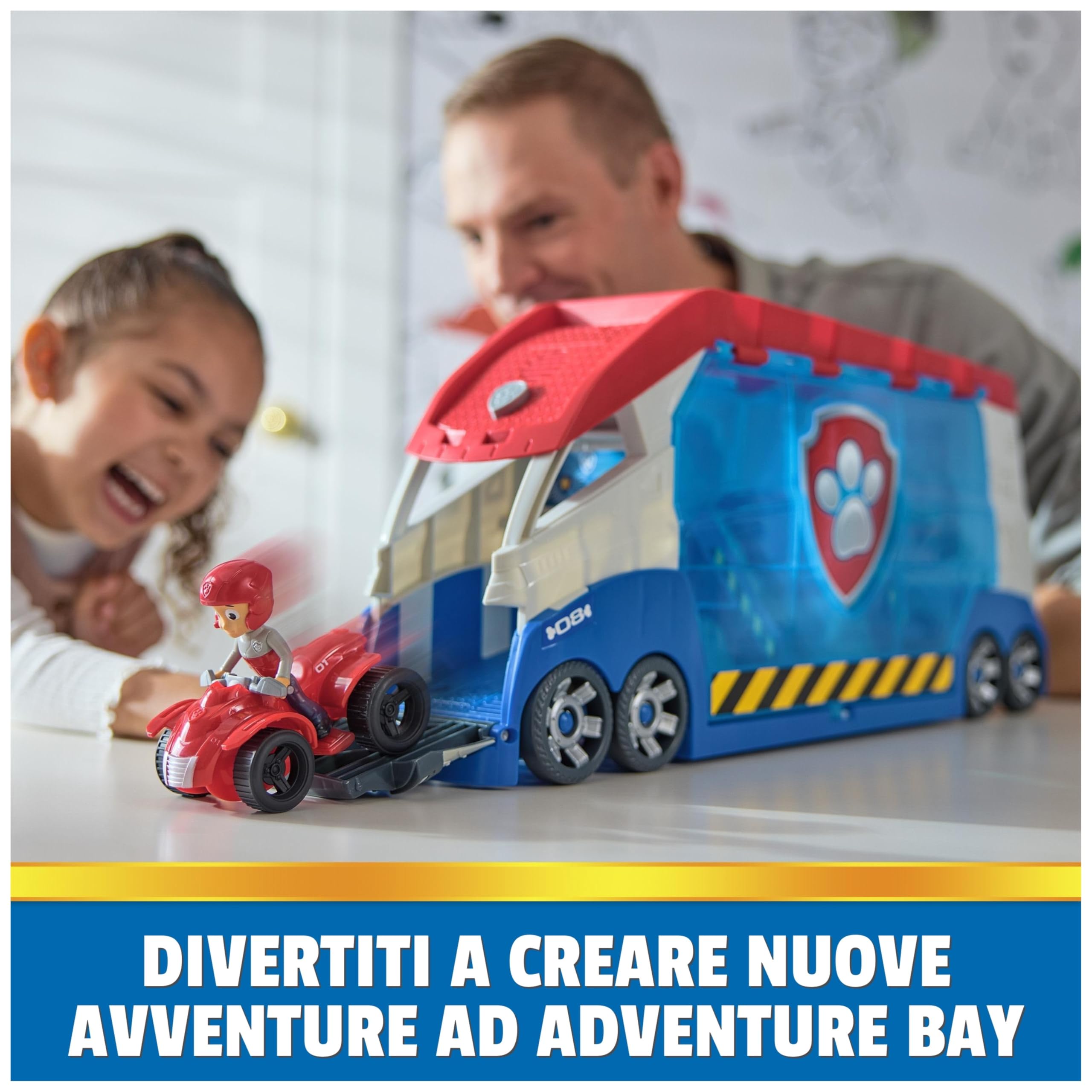 Paw Patrol, PAW Patroller trasformabile con lanciatore per veicoli, luci e suoni, personaggio di Ryder e quad giocattolo, Giocattoli per bambini e bambine da 3 anni in su