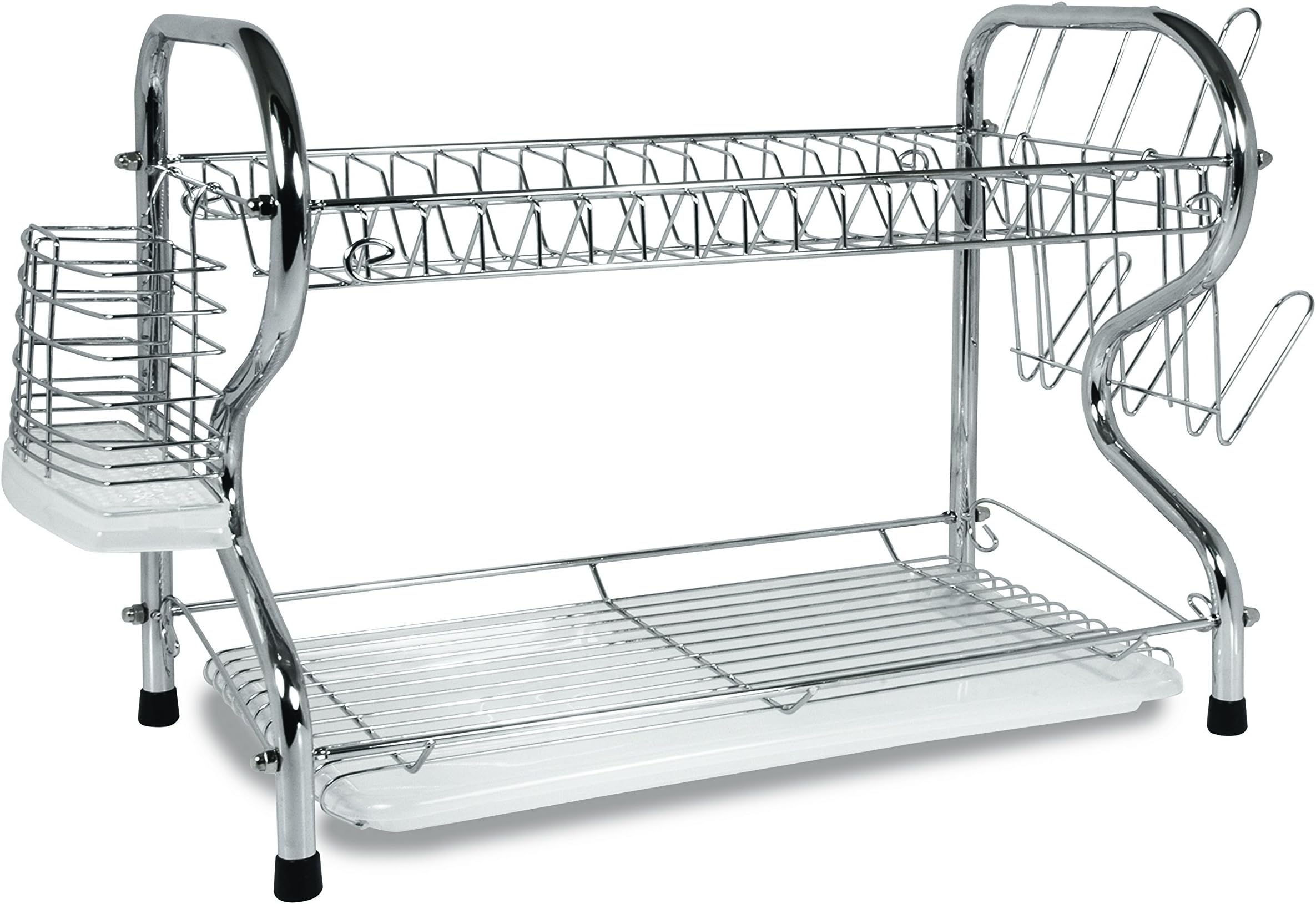 Better Chef16-Inch, Chrome Plated, R-Shaped, Rust-Resistant, 2-Tier Dishrack