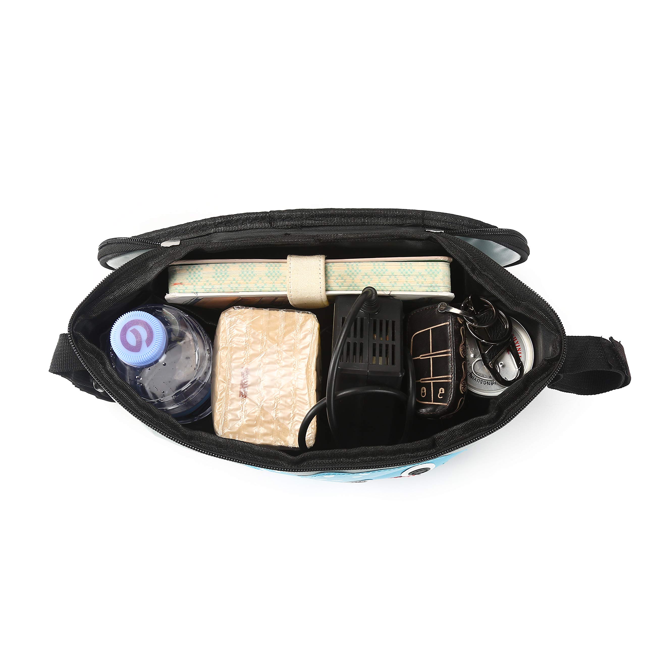 Borsa Portaoggetti Passeggino Universale,Organizzatore Passeggino Valco Con Porta Biberon Portabicchieri per Carrozzina, Resistente all' acqua（Whale con copertura)