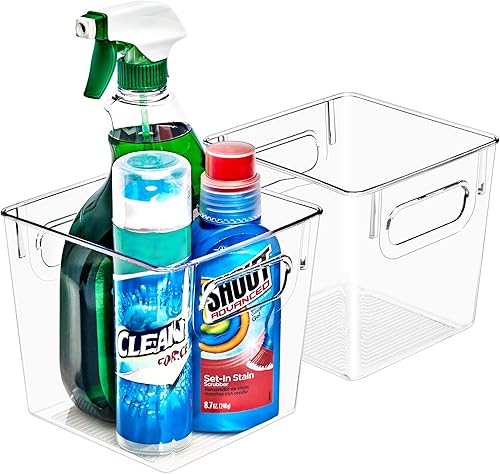 Miniatura 10 de Sorbus Organizador mediano de suministros de limpieza, recipientes transparentes para organizar suministros de limpieza debajo del fregadero,