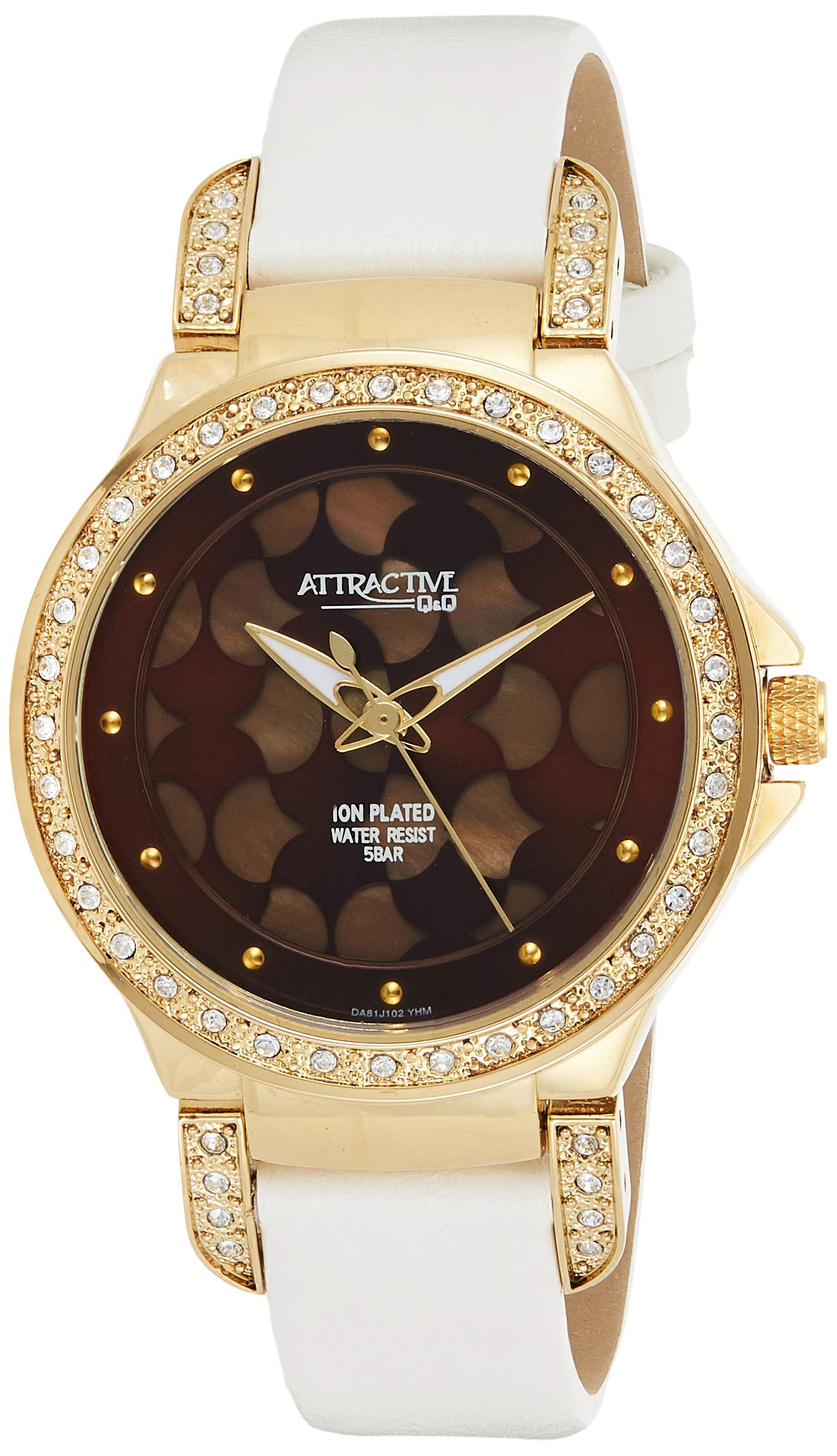 Q&QWomen's Brown Dial Leather Band Watch - Da81J102Y