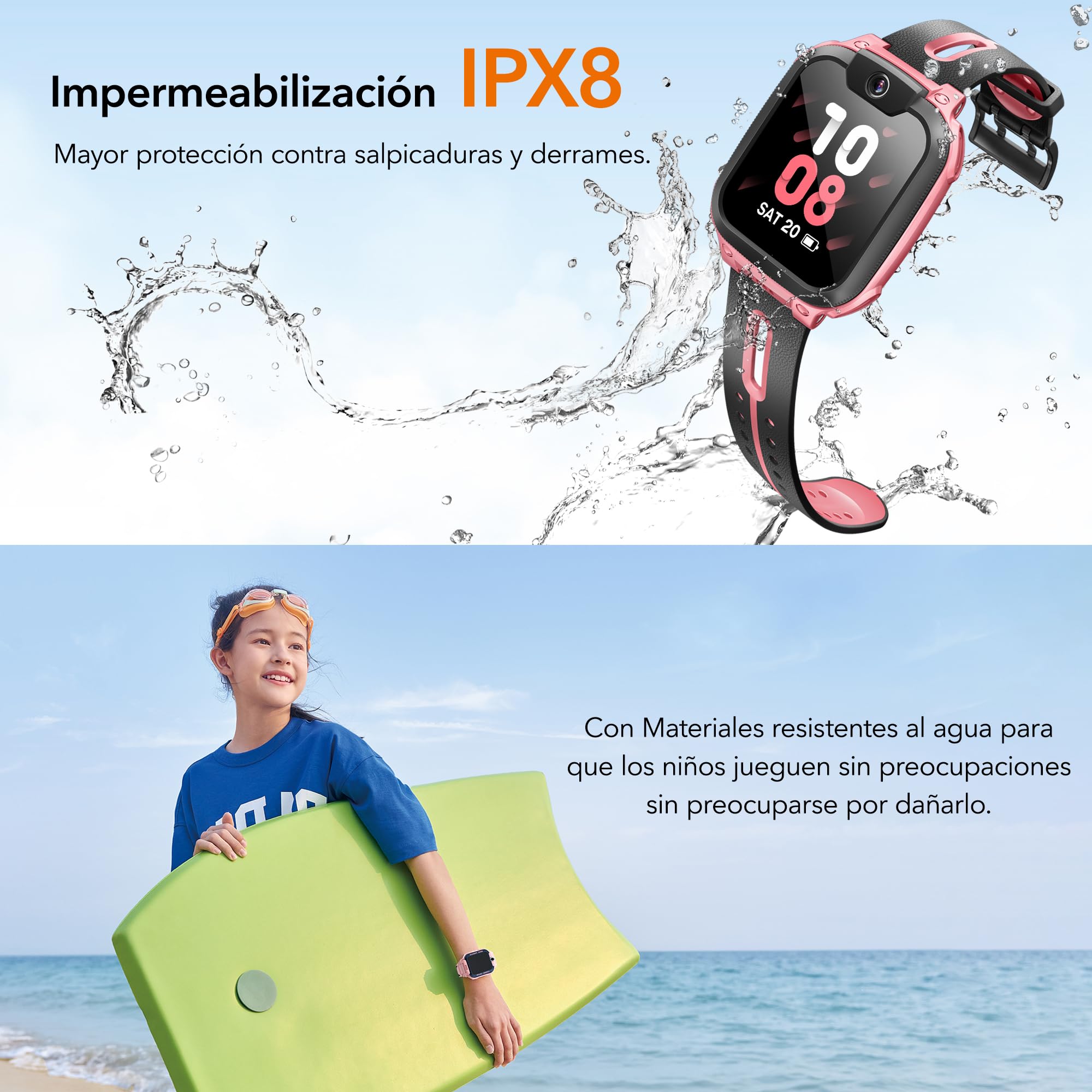 imoo Z1 Reloj Inteligente Niño 4G, Reloj Niño con Videollamada, Reloj GPS Niños con Llamada, Chat, SOS, Smartwatch Niños con Class Mode, Waterproof IPX8, Relojes Niña Watch -Verde