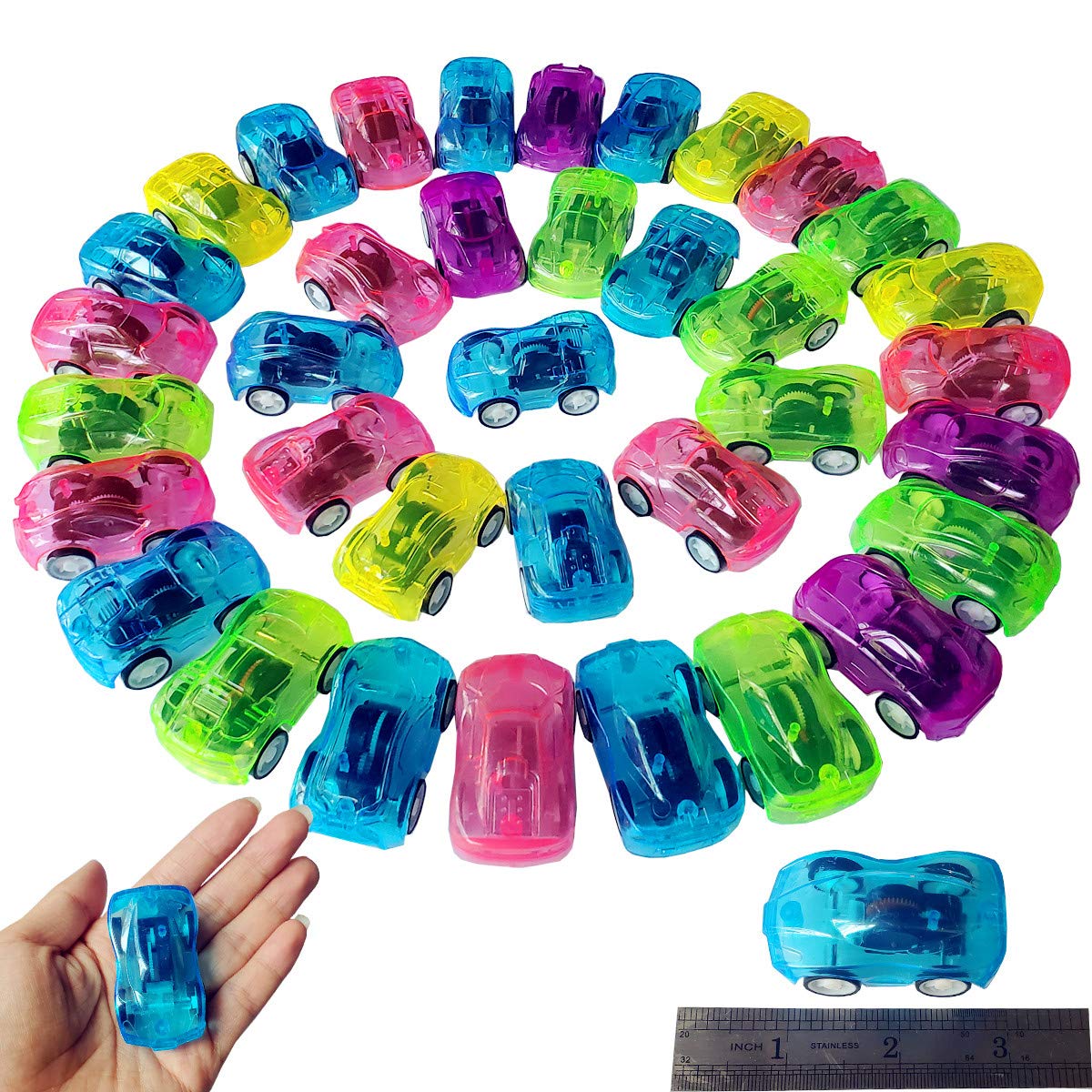 Himeeu36 Pcs Upgrade Pull Back Vehicles Mini Car Toys Friction Powered Racing Cars for Preschool Toddlers Boys & Girls,Bulk Cars Party Favours Toys