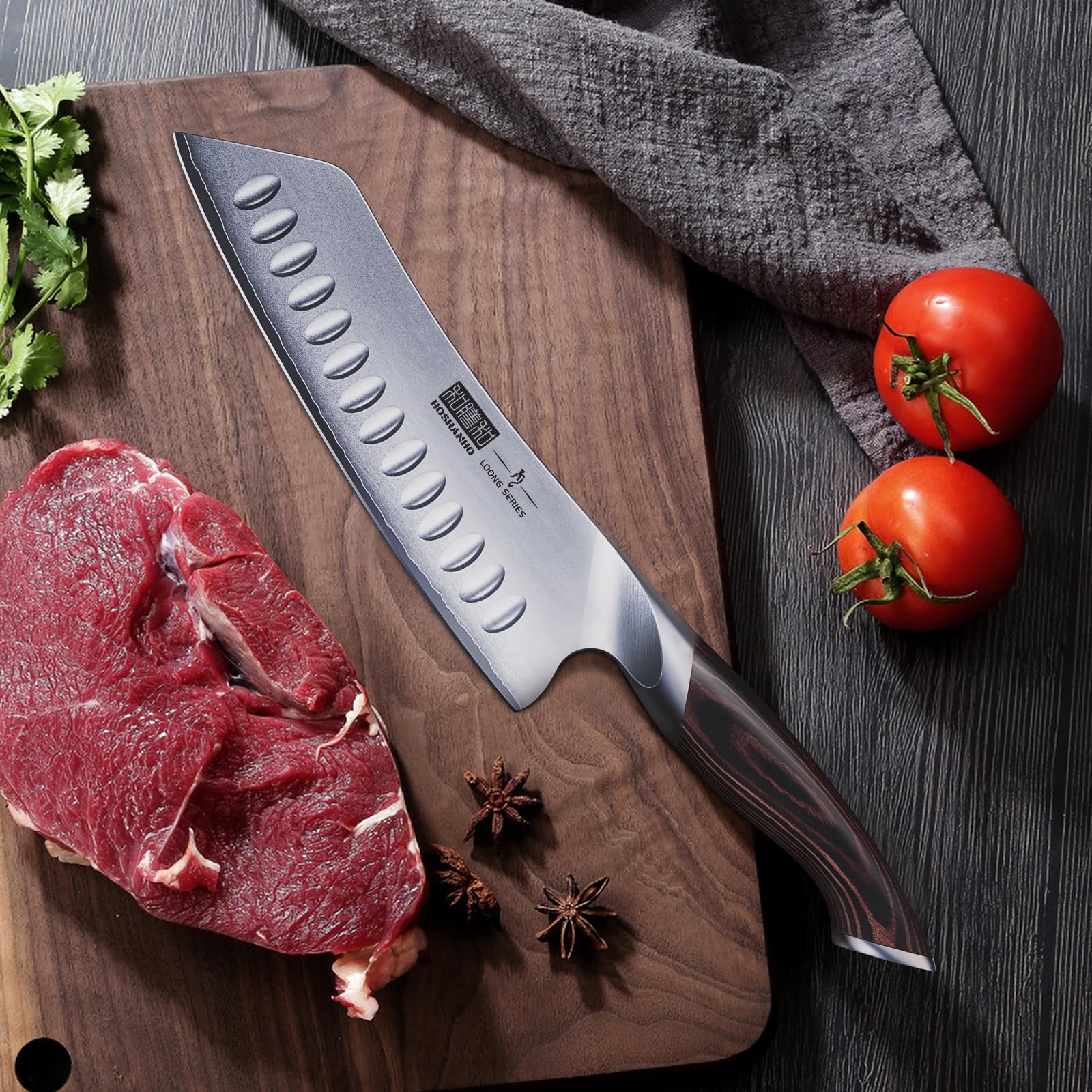 HOSHANHO 7 Inch Japanese Chef Knife, Ultra Sharp Kitchen Santoku Knives — Amazon image 5