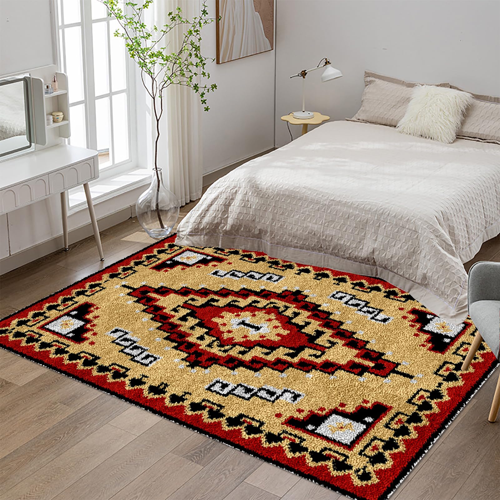 Tehocwiz 69 x102 cm Latch Hook Kit Latch Hook Rug DIY Rug Making Kits Tapestry Kits For Adults Crochet Kit For Beginners Kits For Adults Embroidery Kit DIY Latch Hook Rug Kit Beginners Crafts Carpet
