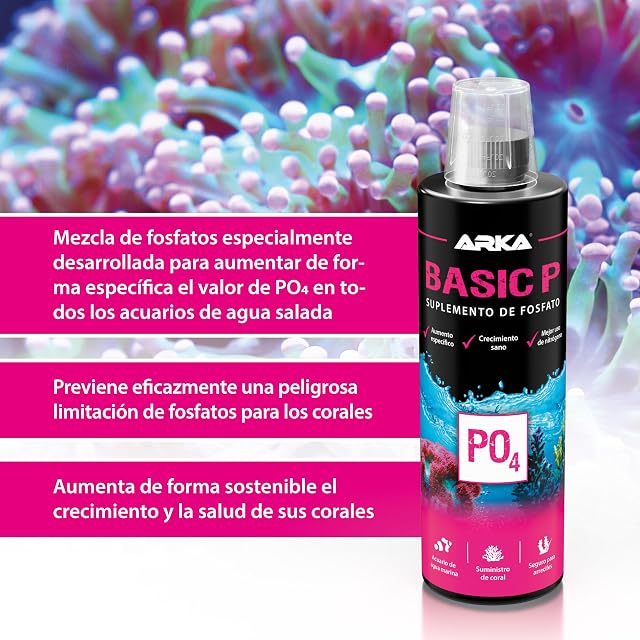 Foto 4 de 6 de ARKA Basic P - 118 ml - Aditivo de fosfato para el Aumento controlado del Valor PO4 en acuarios Marinos…