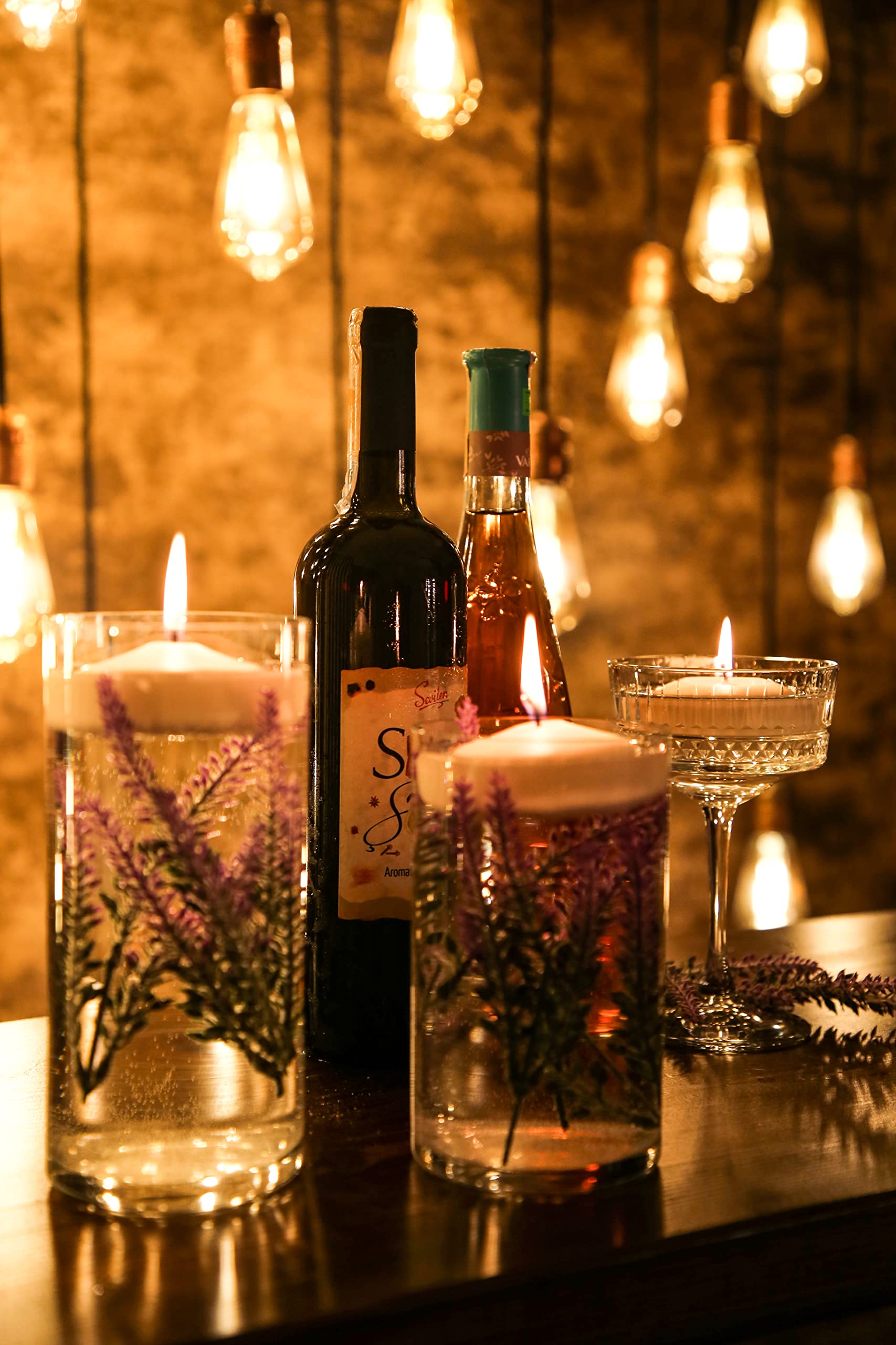 Velas flotantes perfumadas de 7,6 cm para centros de mesa, velas de agua, juego de 12 velas de vainilla para bodas, eventos al aire libre, hasta 11 horas, ceremonia de cena romántica