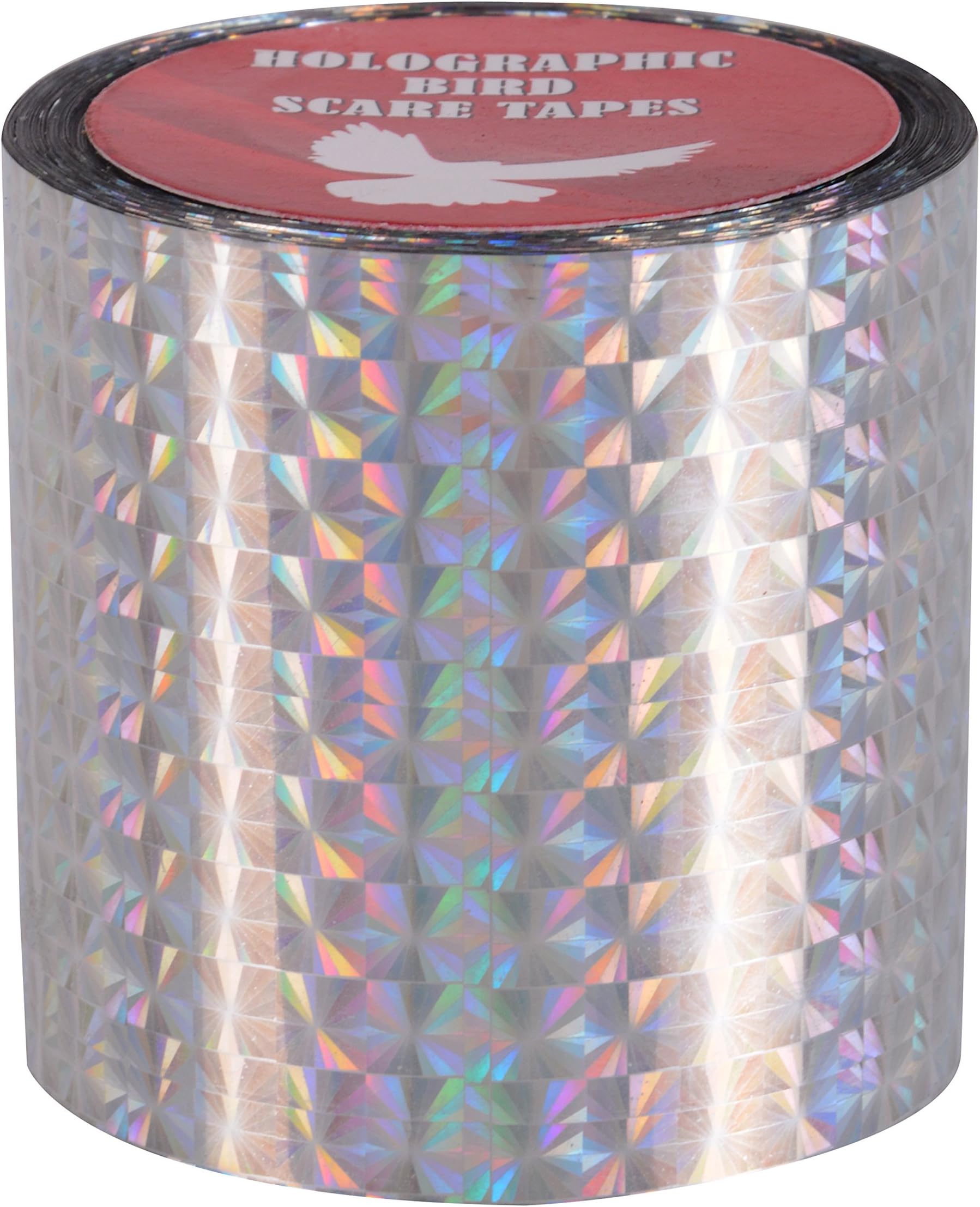 Spick Global Bird Scare Prism Diamond Ribbon Tape - 1 Roll (Silver) Length 150 Ft Width 50 mm