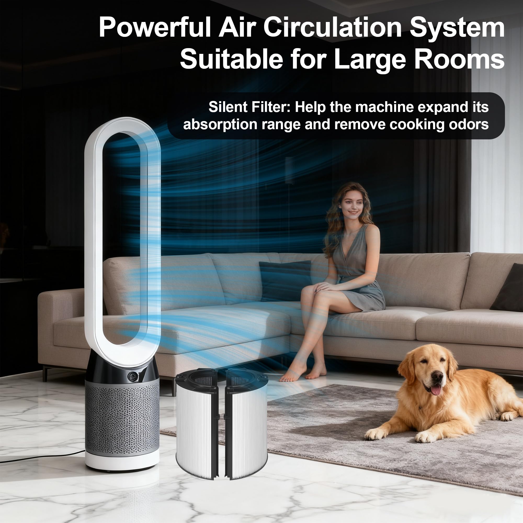 Filtr zamienny do oczyszczacza powietrza Dyson Hot and Cool, HP04 TP04 DP04 PH04 HP09 TP09 HP07 TP07 PH03 PH01, filtr 2 w 1 klasy H13 True HEPA i filtr z węglem aktywnym, do filtra zamiennego Dyson
