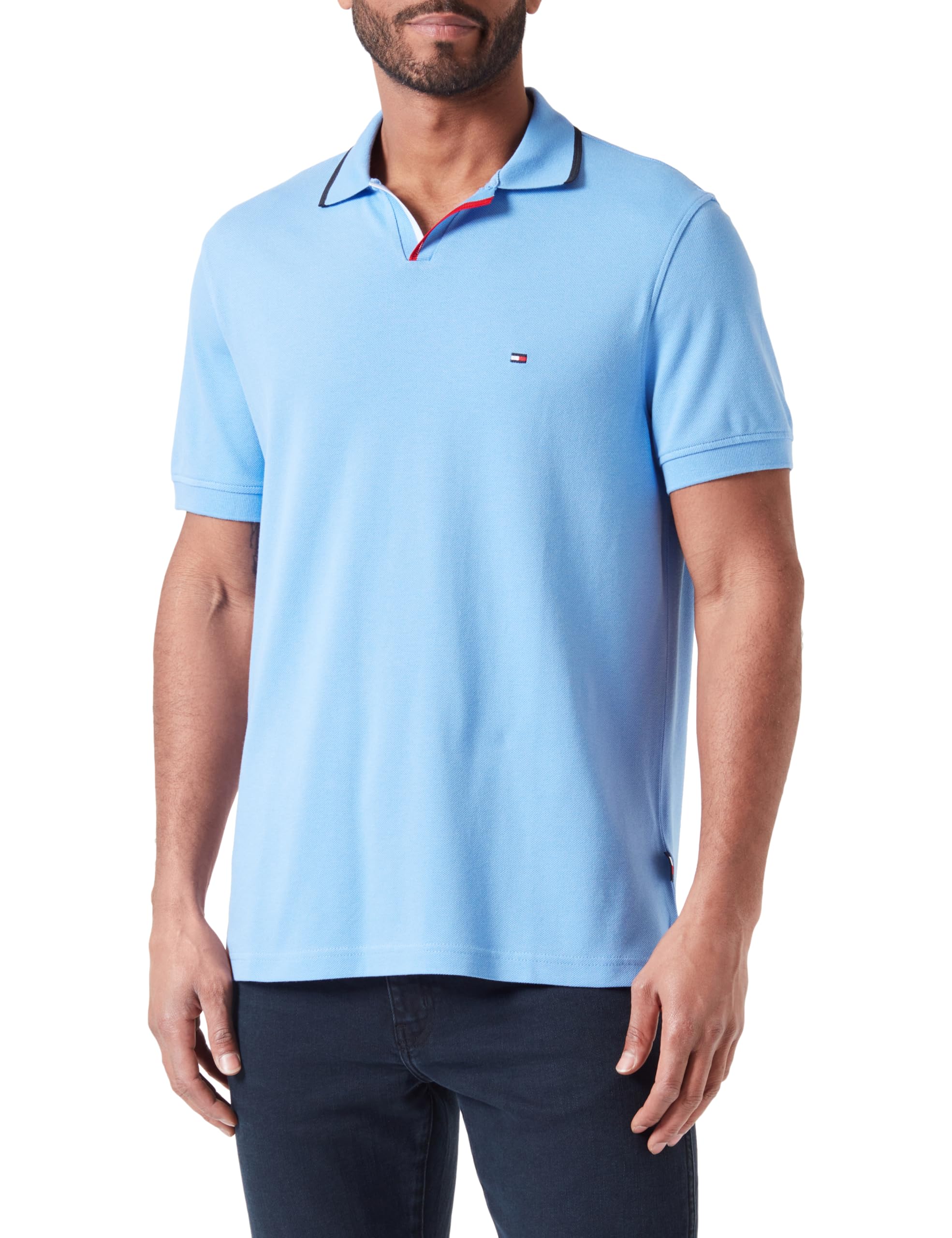 Tommy Hilfiger Polo de Manga Corta para Hombre Regular Fit, Blanco (White), M