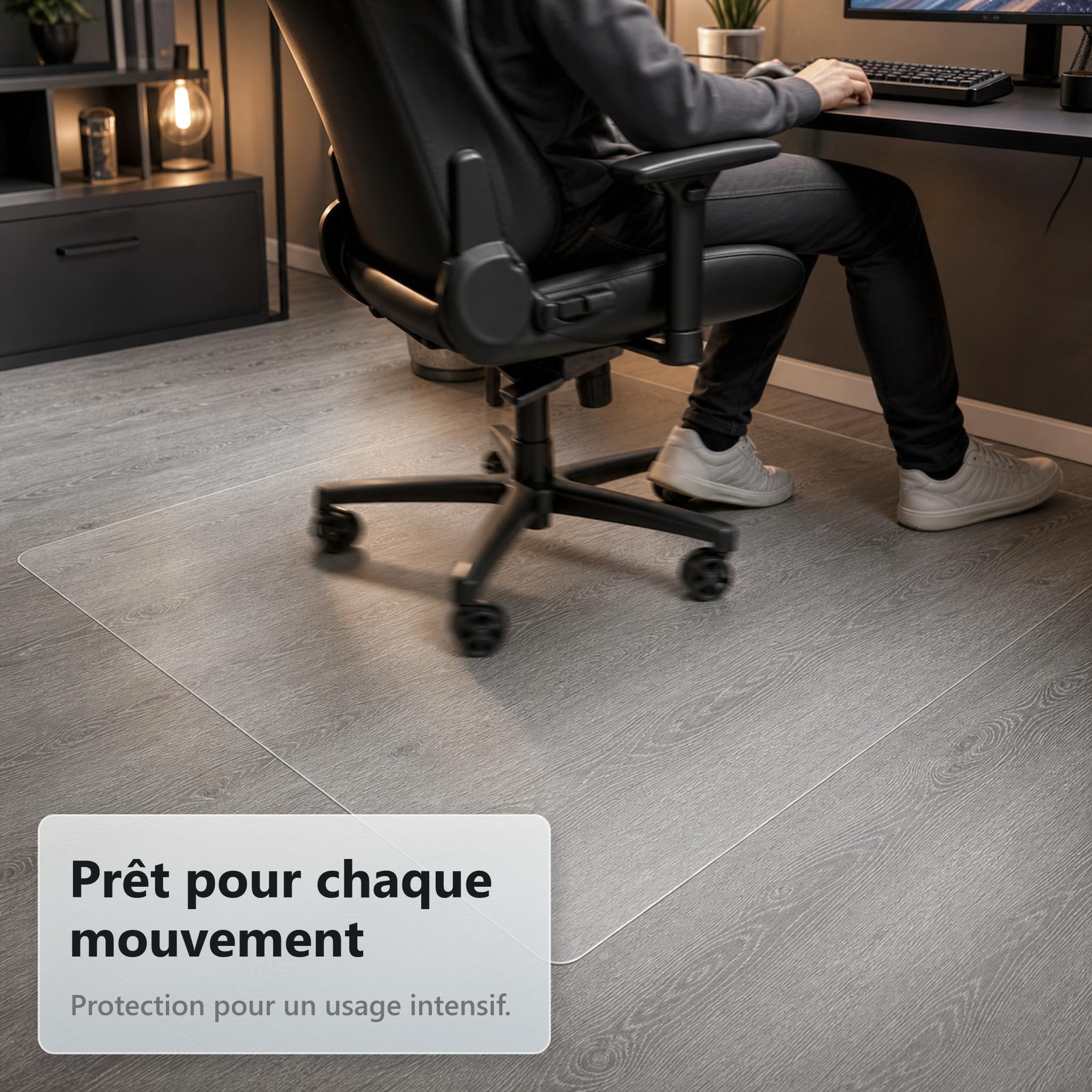 Floorfit Tapis de Protection pour Sols Durs, 140 x 200 cm, Transparent Mat, Épaisseur 1,5 mm, Bords Biseautés à 45°, Tapis de Chaise pour Parquet, Stratifié, Vinyle et Carrelage
