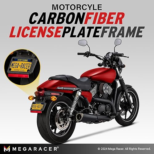 Miniatura 2 de Marco de fibra de carbono para placa de motocicleta, soporte para placa, portaplacas para moto Fibra de carbono,Cromado,Negro