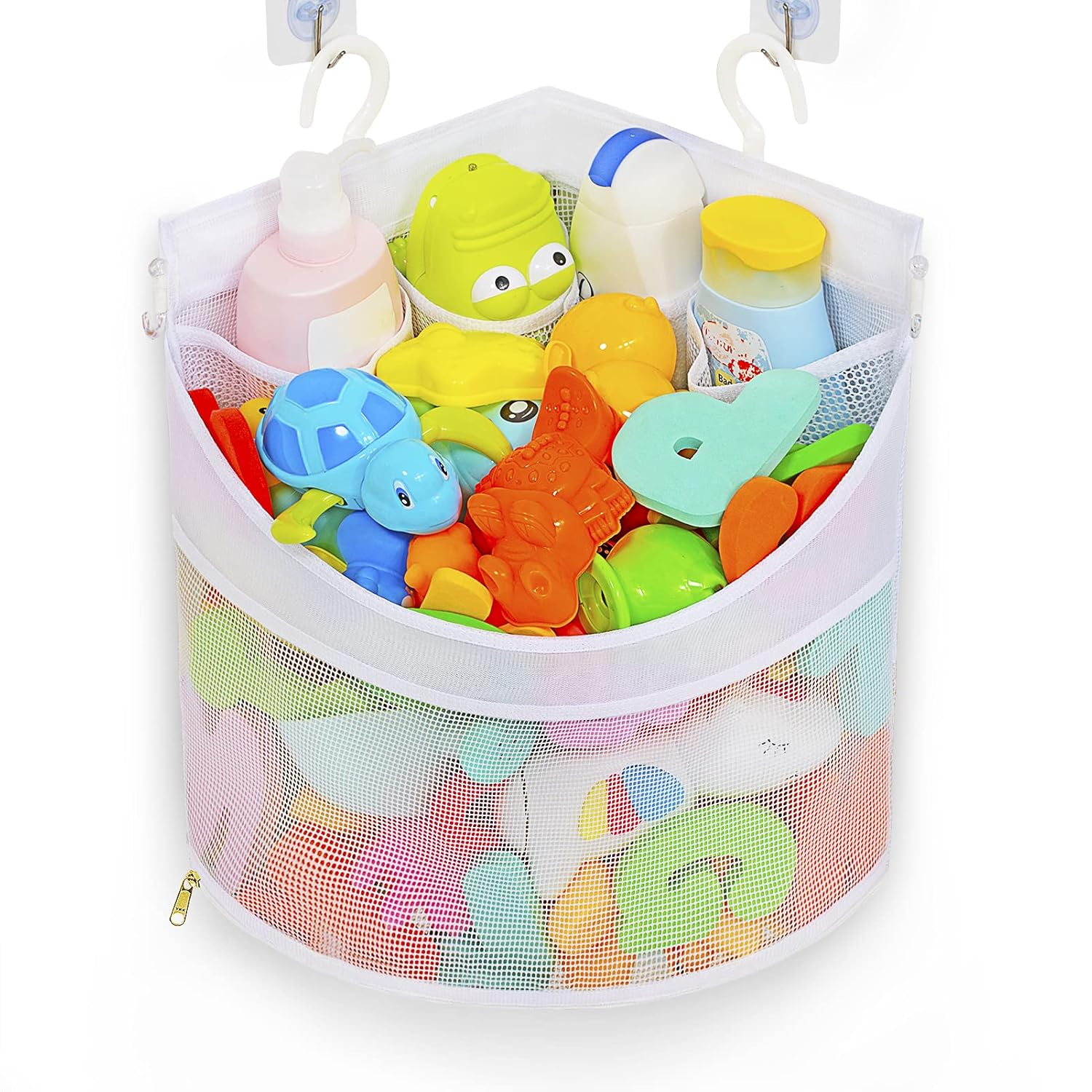 Ligereza Baby Bath Toy Organizer Quick Drying and Mould Proof Corner Hang-Suspension Holder Large Capacity Multi Use Shower