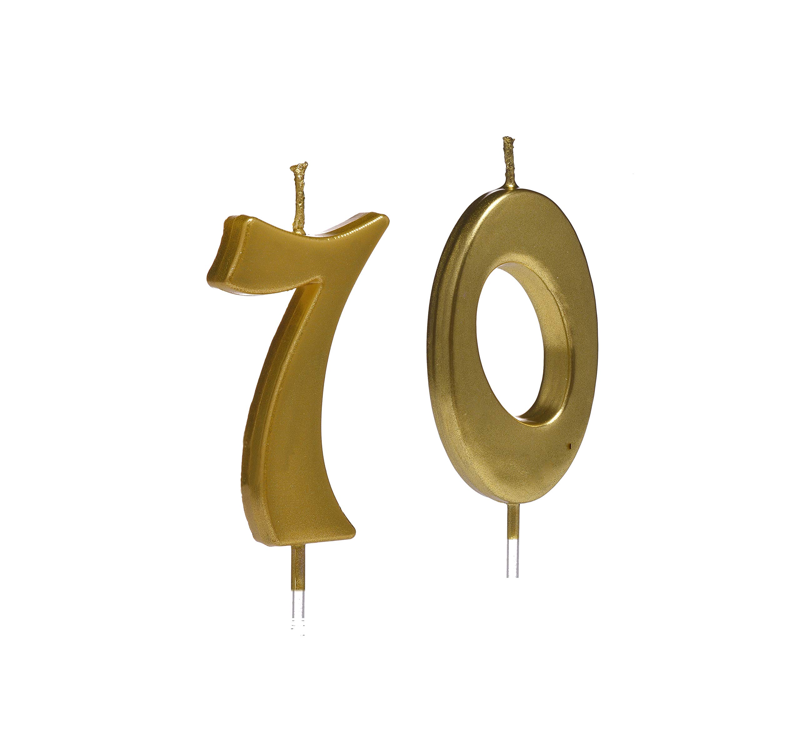 Glitter Gold 70th Birthday Candles,Number 70 Cake Topper for Party Decoration