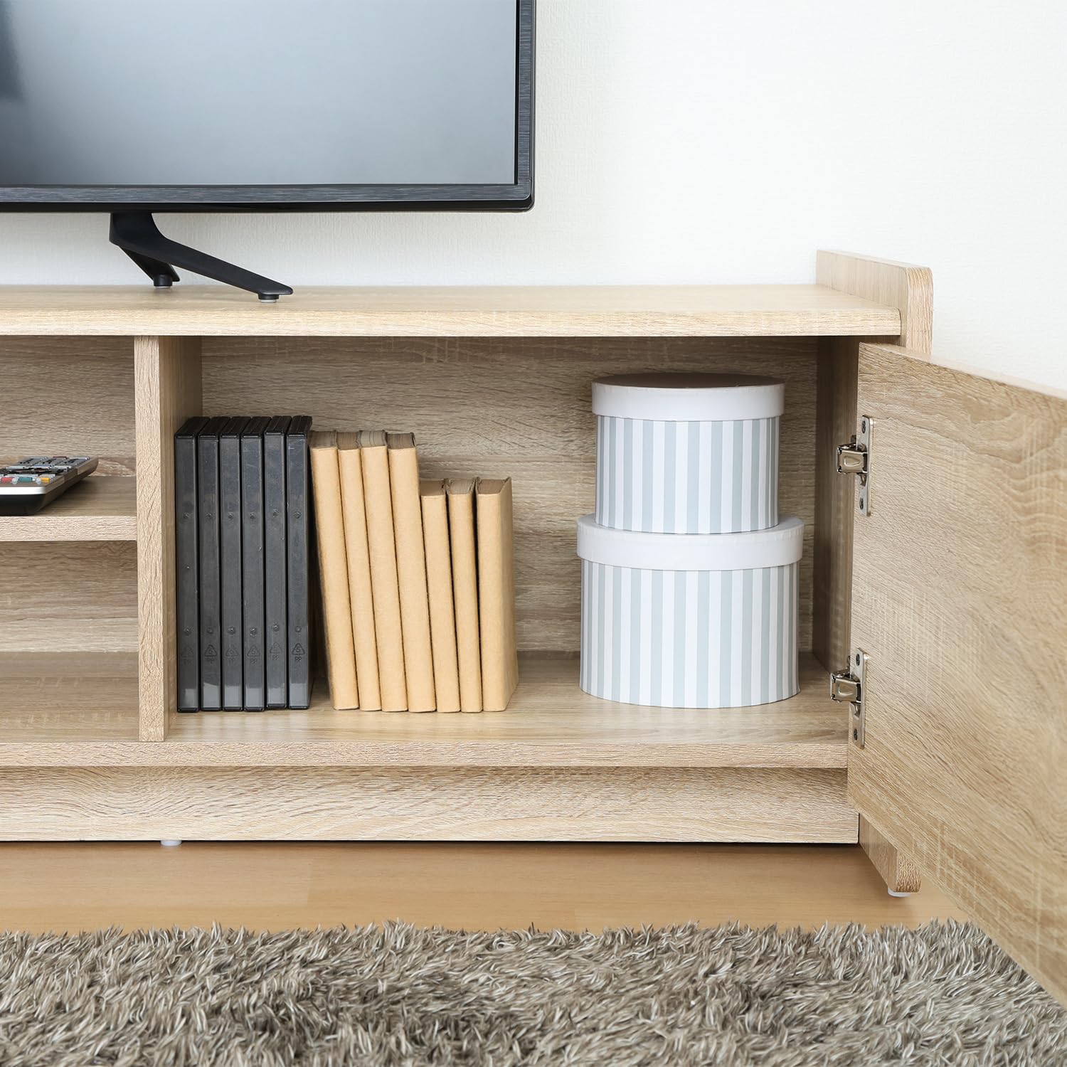 Amazon｜不二貿易 テレビ台 収納棚 160幅 幅159×奥行39.5×高さ39.5cm