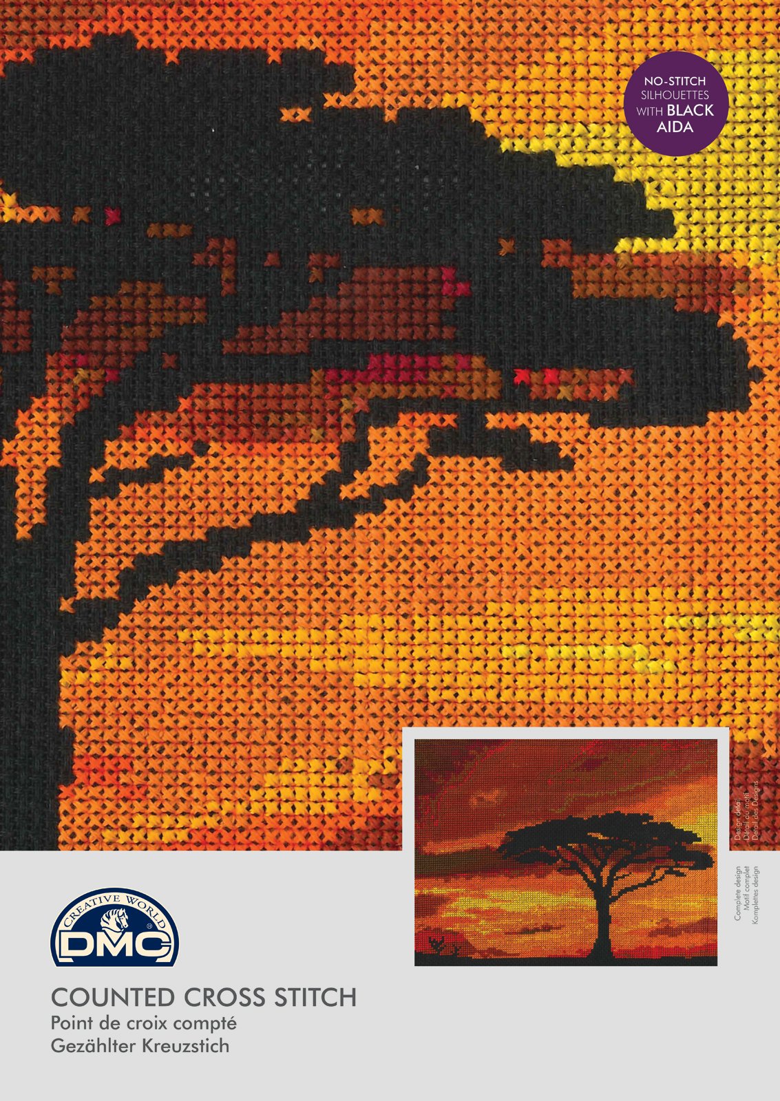 DMCSavannah Sunset Mr x Cross Stitch Kit, 100% Cotton, Multi-Colour, 26 x 0.5 x 19.5 cm